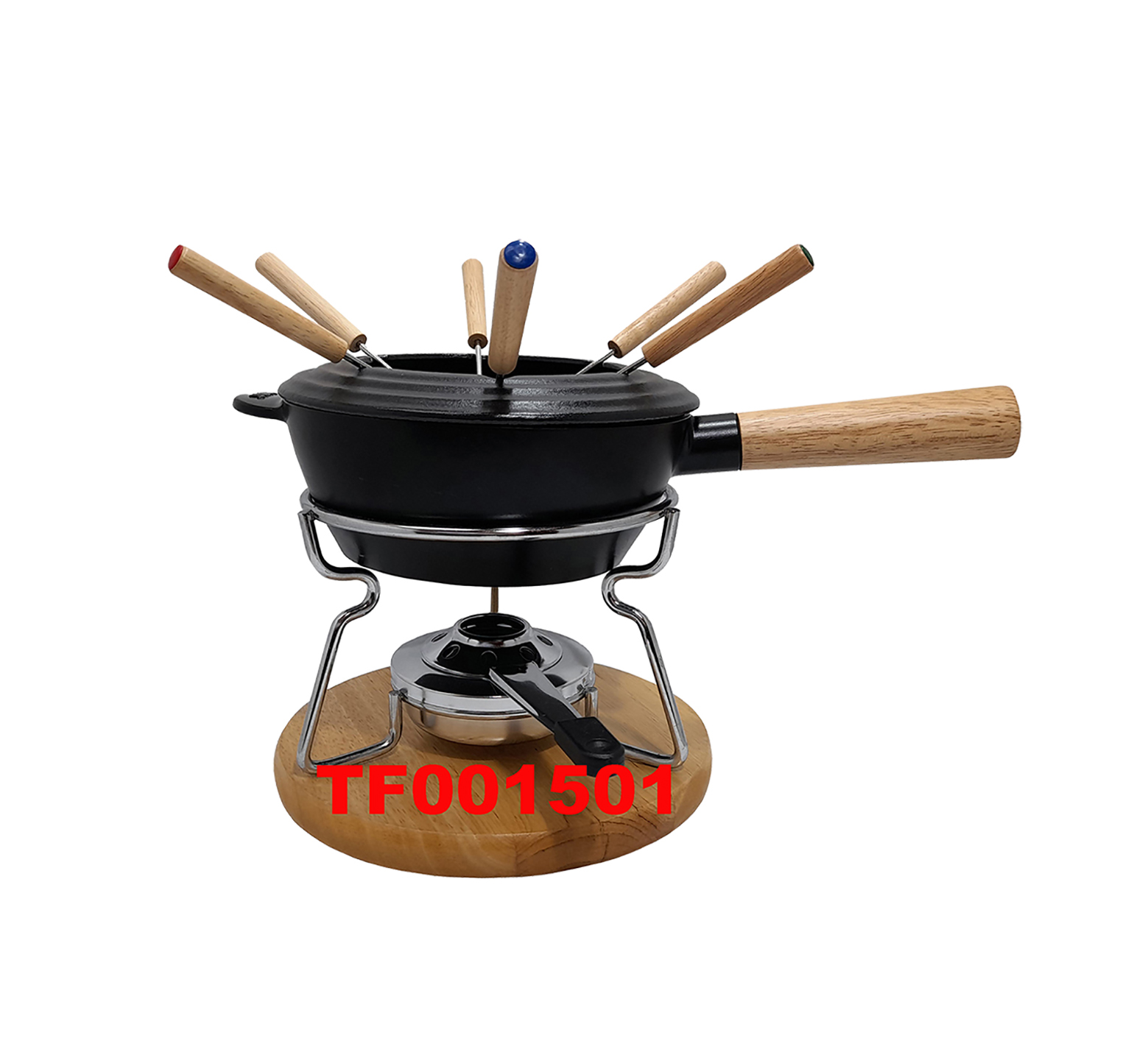 12 PCS CAST IRON CHEESE BAKER & FONDUE SET