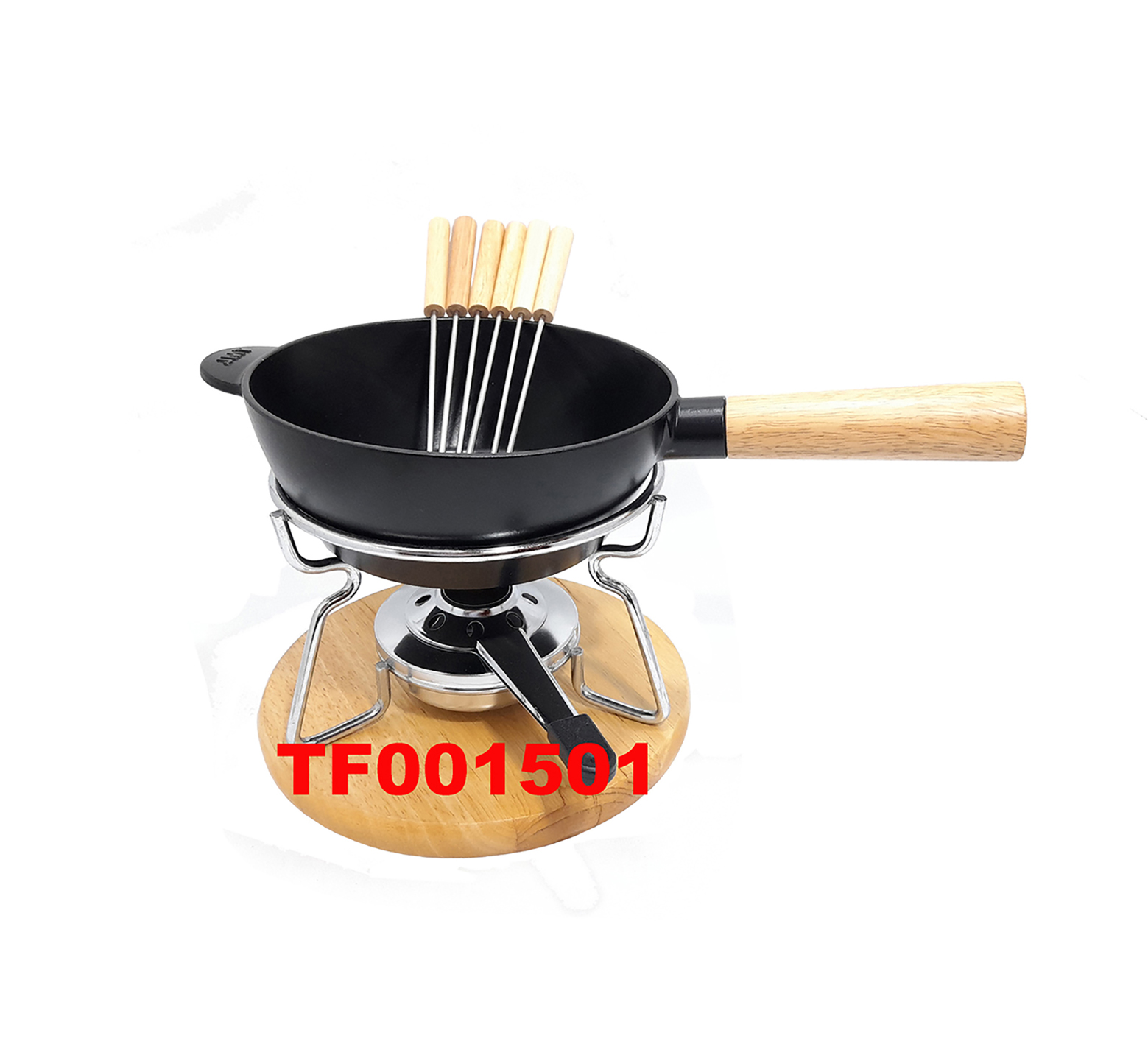 12 PCS CAST IRON CHEESE BAKER & FONDUE SET