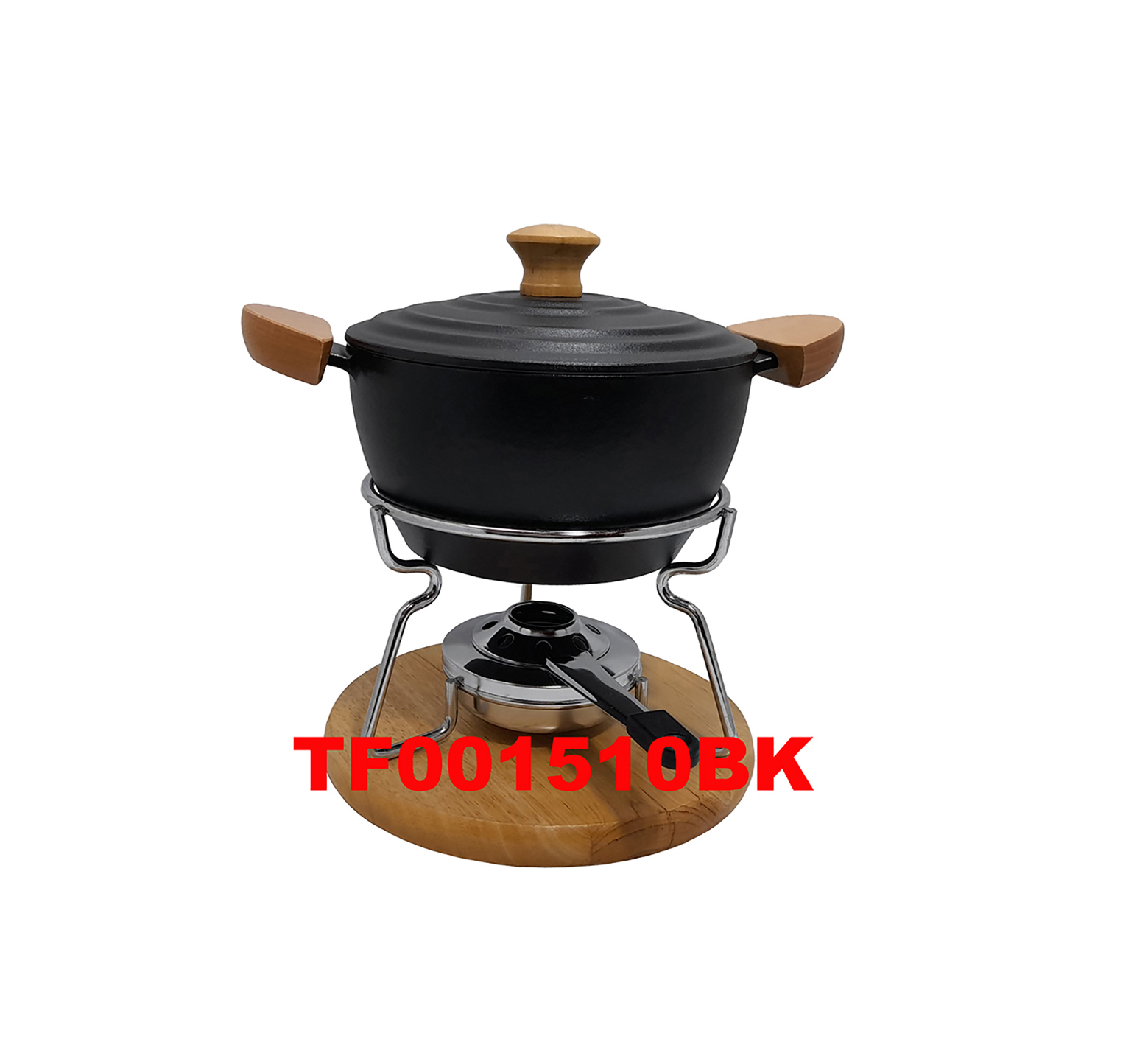 12 PCS DELUXE CAST IRON FONDUE & WARMER SET