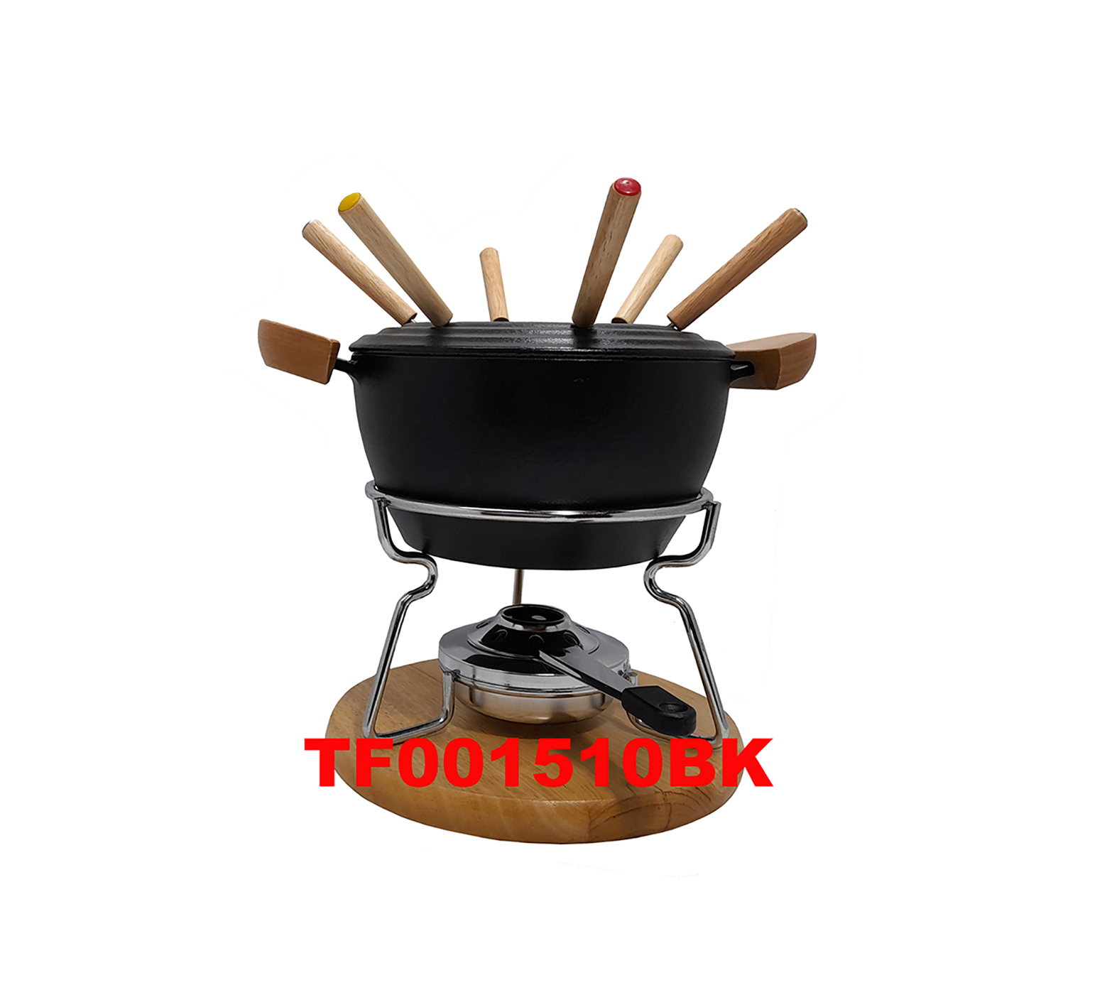 12 PCS DELUXE CAST IRON FONDUE & WARMER SET