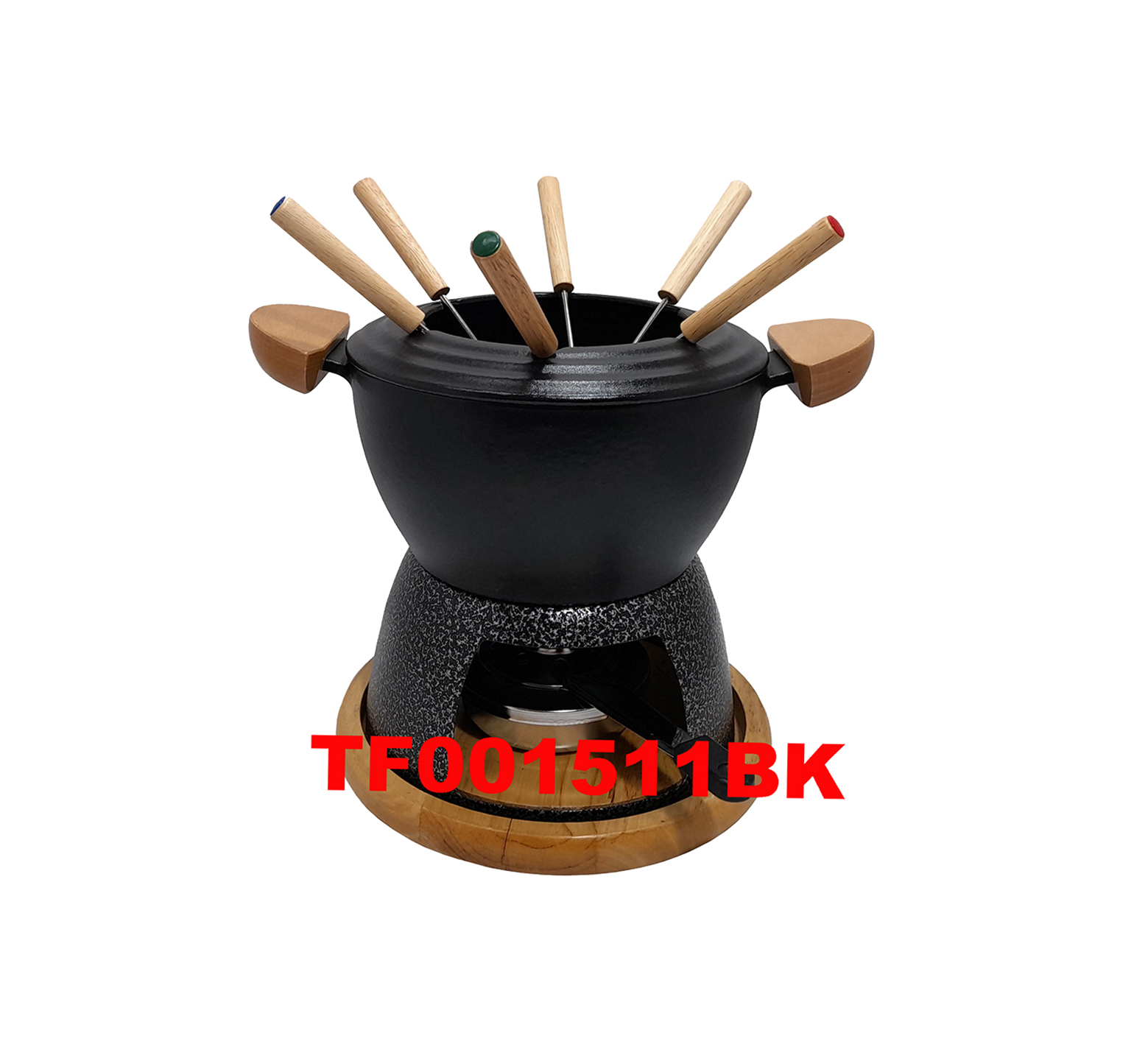 12 PCS DELUXE CAST IRON FONDUE & WARMER SET