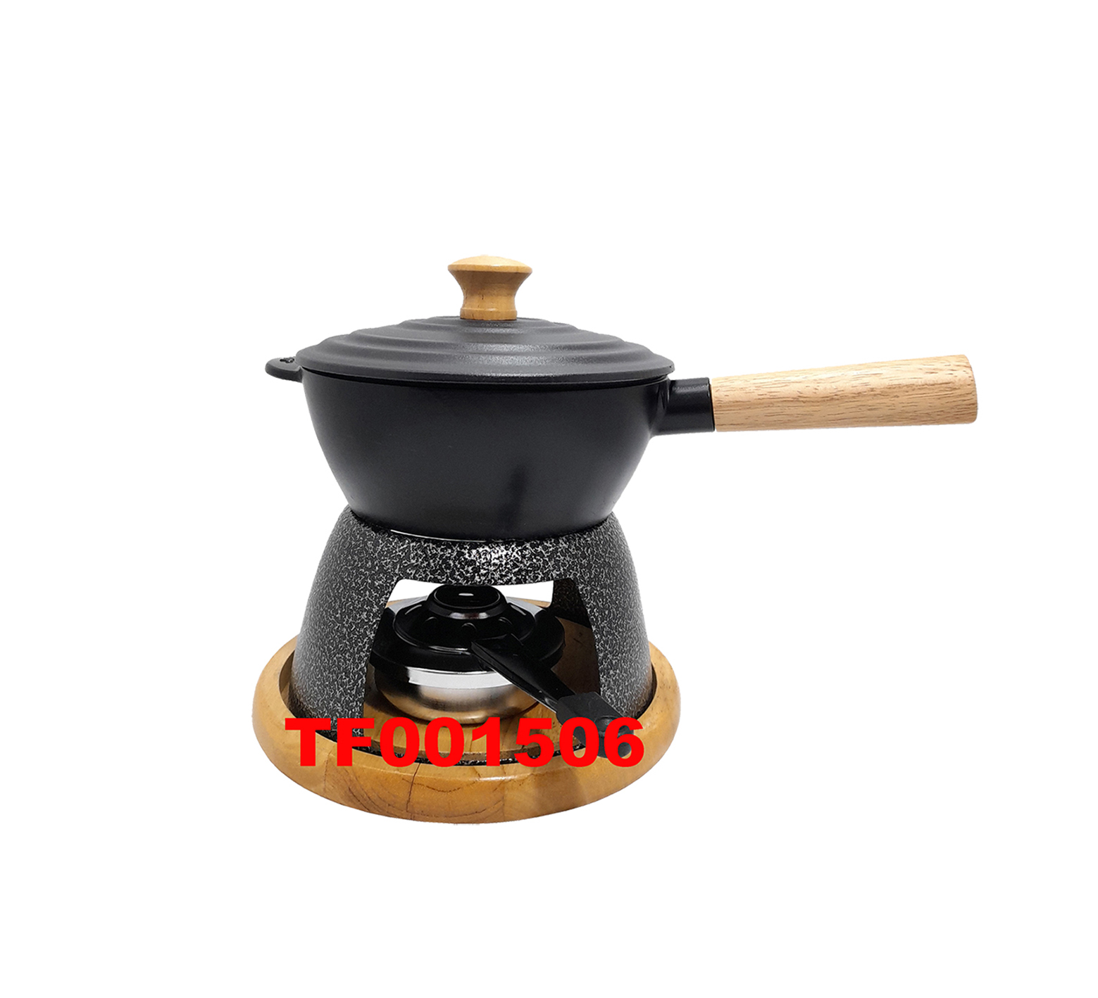 11 PCS CAST IRON CHEESE BAKER & FONDUE SET