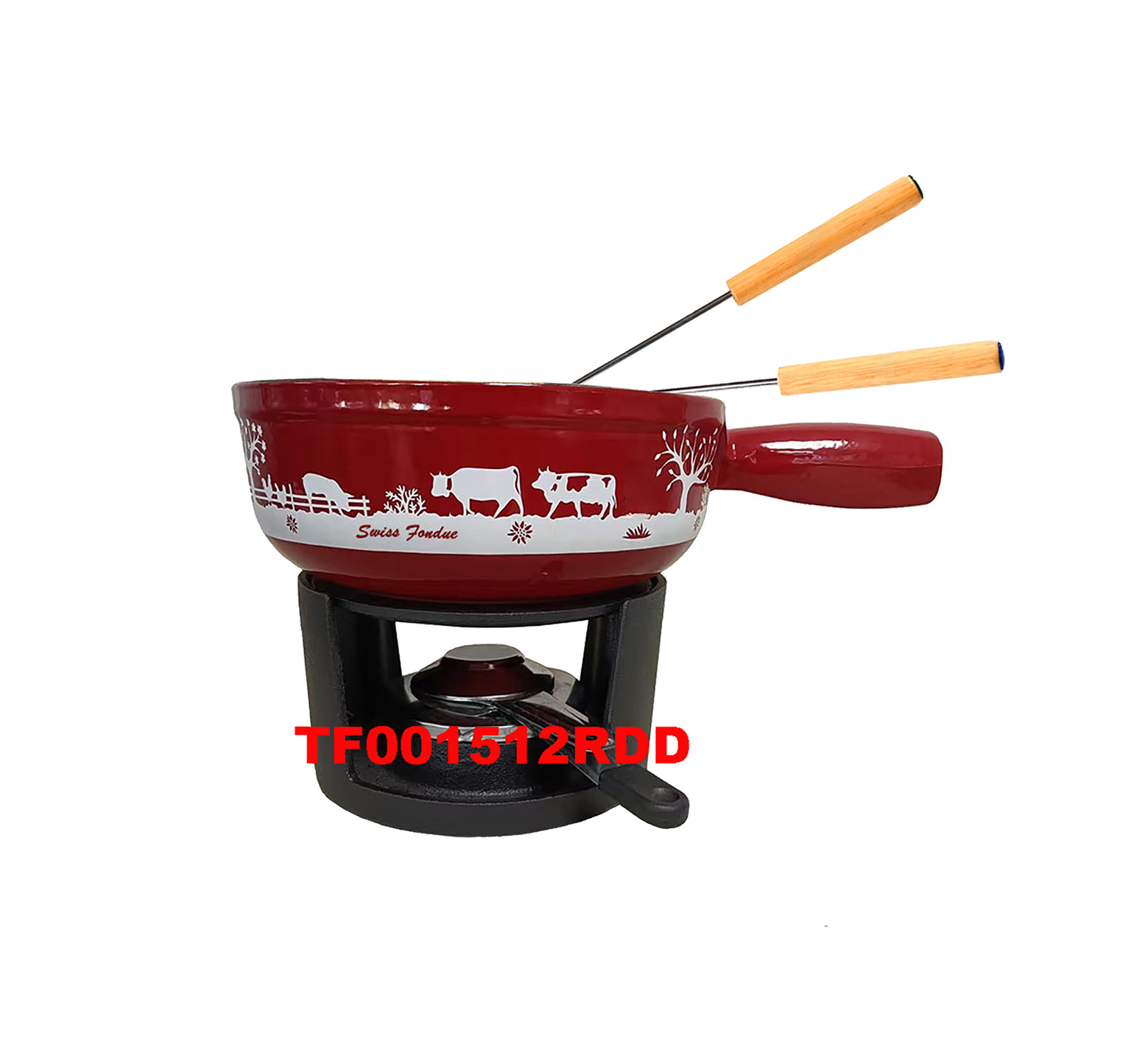 10 PCS CAST IRON CHEESE FONDUE SET