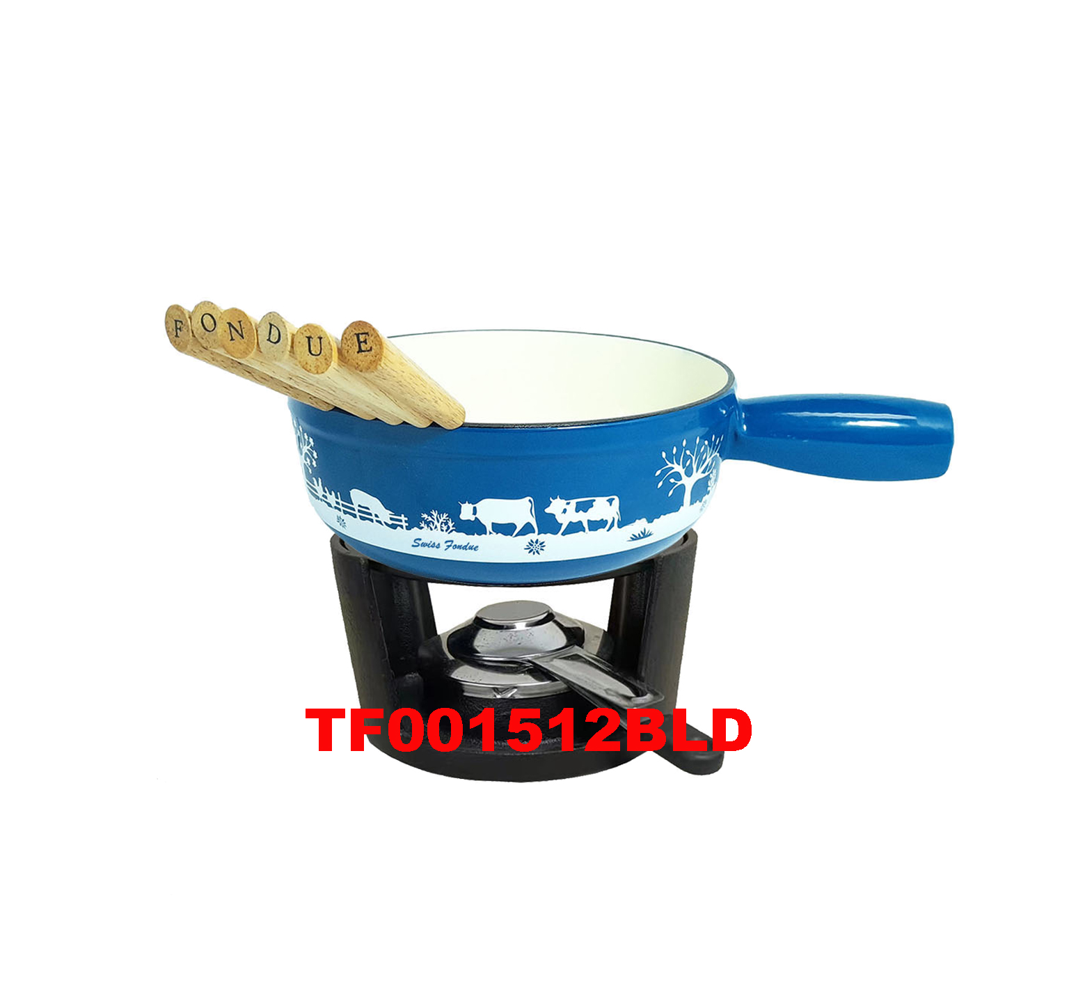 10 PCS CAST IRON CHEESE FONDUE SET