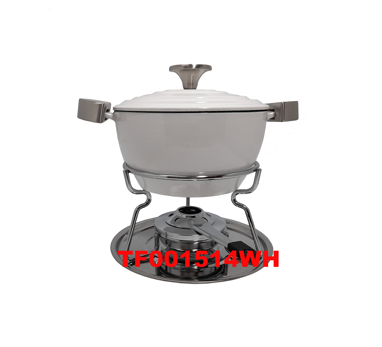 12 PCS DELUXE CAST IRON WARMER AND FONDUE SET
