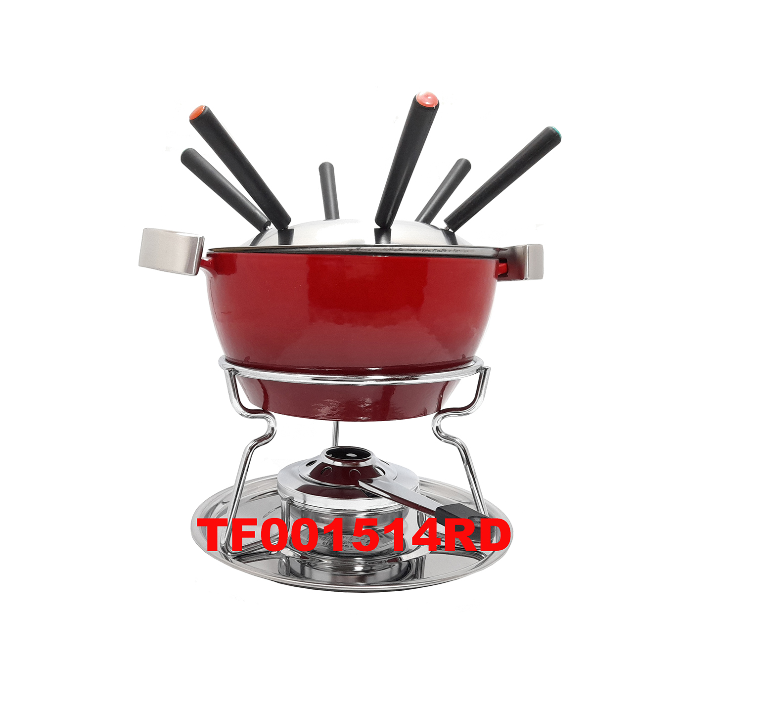 11 PCS DELUXE CAST IRON FONDUE SET