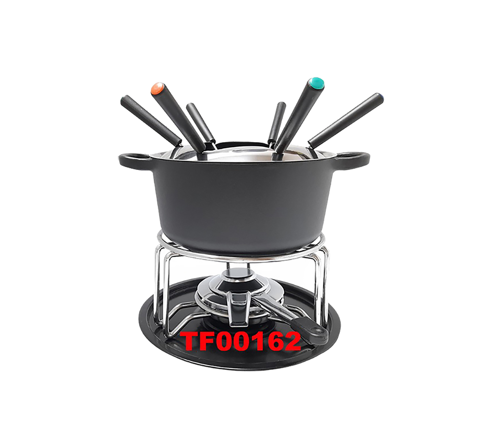 10 PCS CAST IRON FONDUE SET