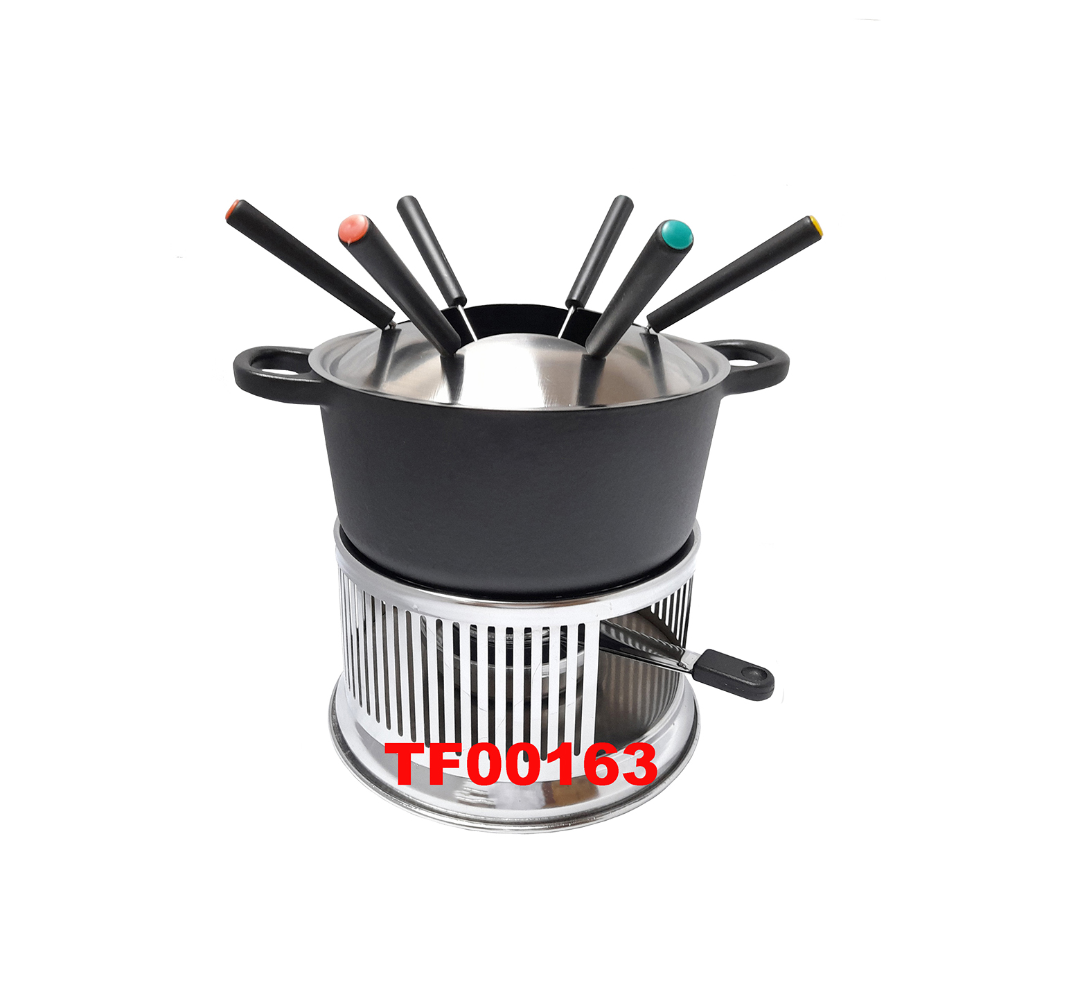 10 PCS CAST IRON FONDUE SET