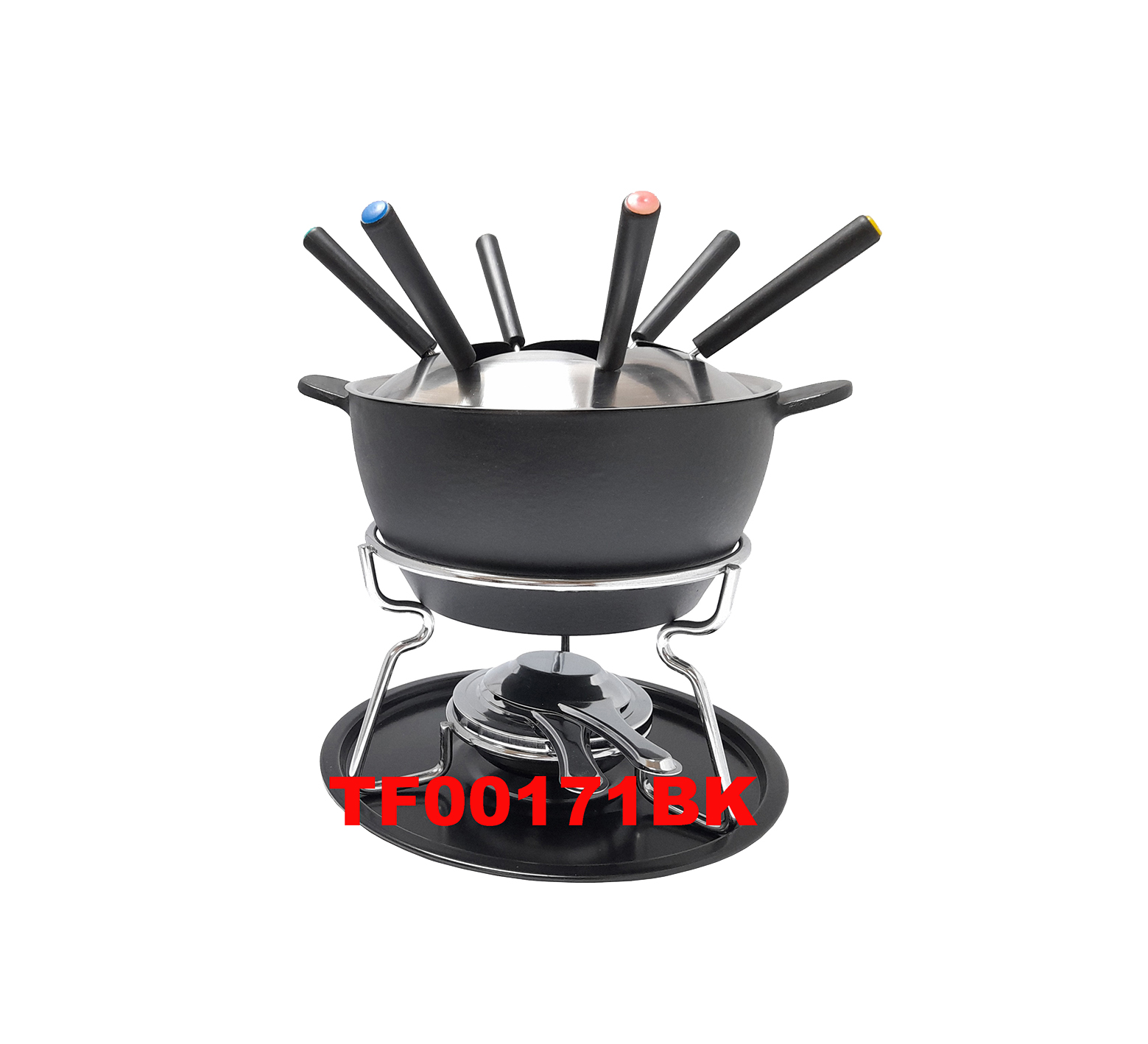 11 PCS Cast Iron Fondue Set