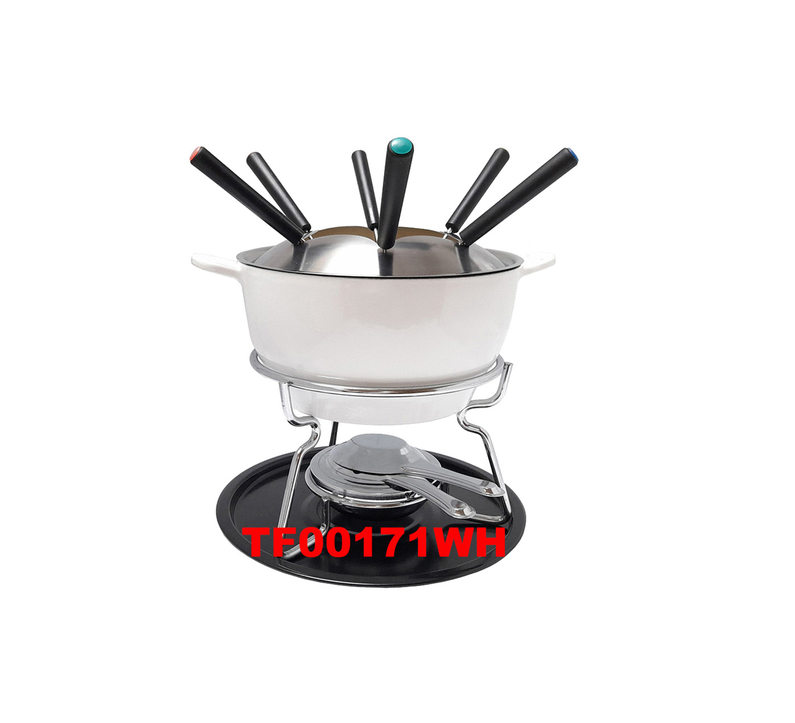 11 PCS CAST IRON FONDUE SET
