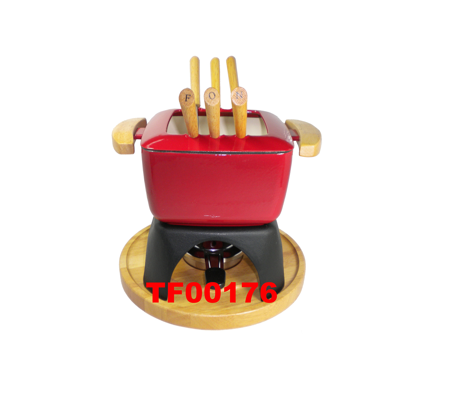 11 PCS CAST IRON GOURMET FONDUE SET