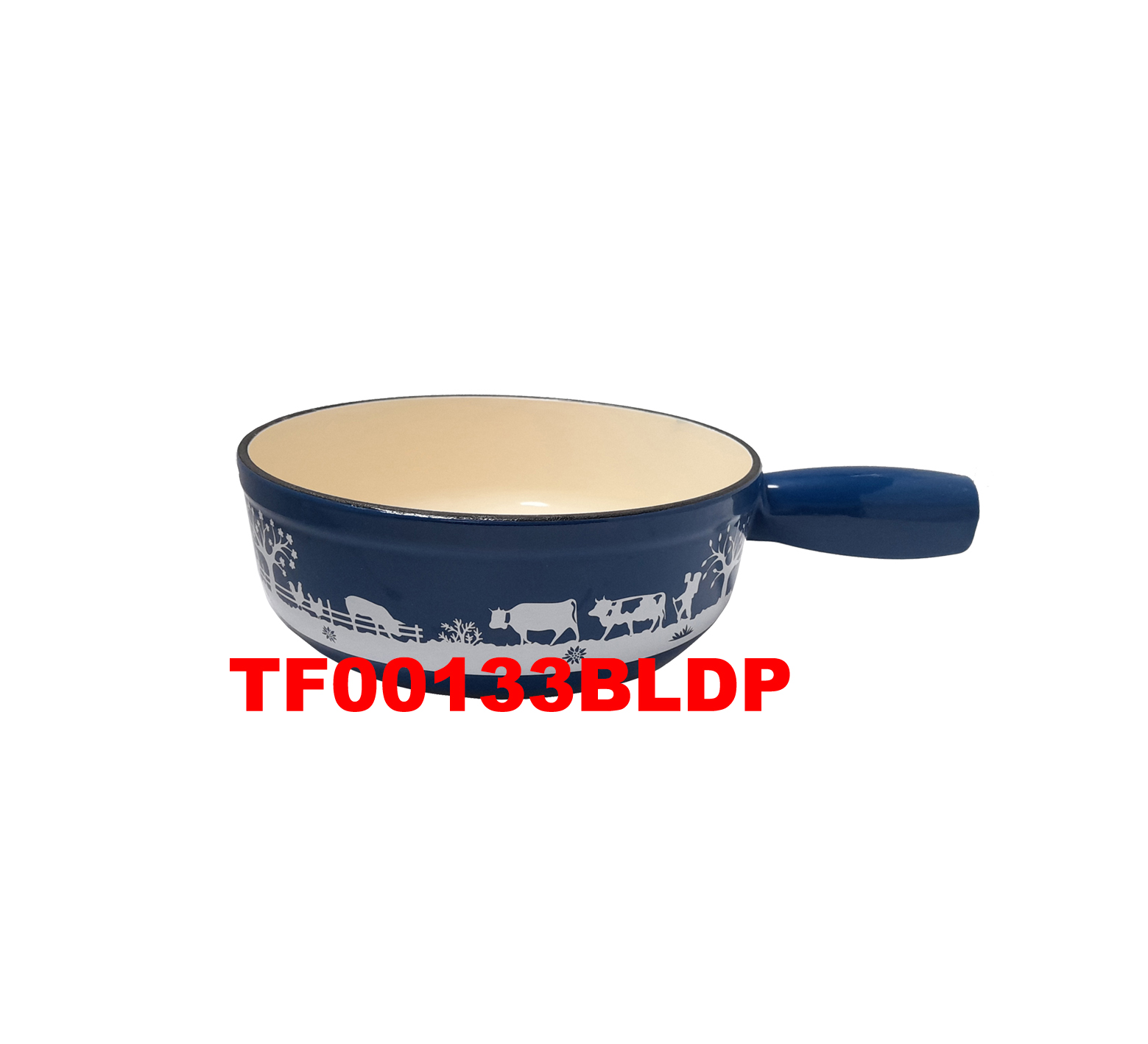 20.5 CM CAST IRON CHEESE FONDUE POT
