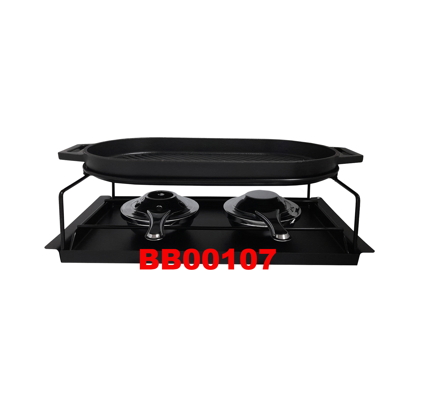 15 PCS (2 in 1) CAST IRON GRILL & RACLETTE SET