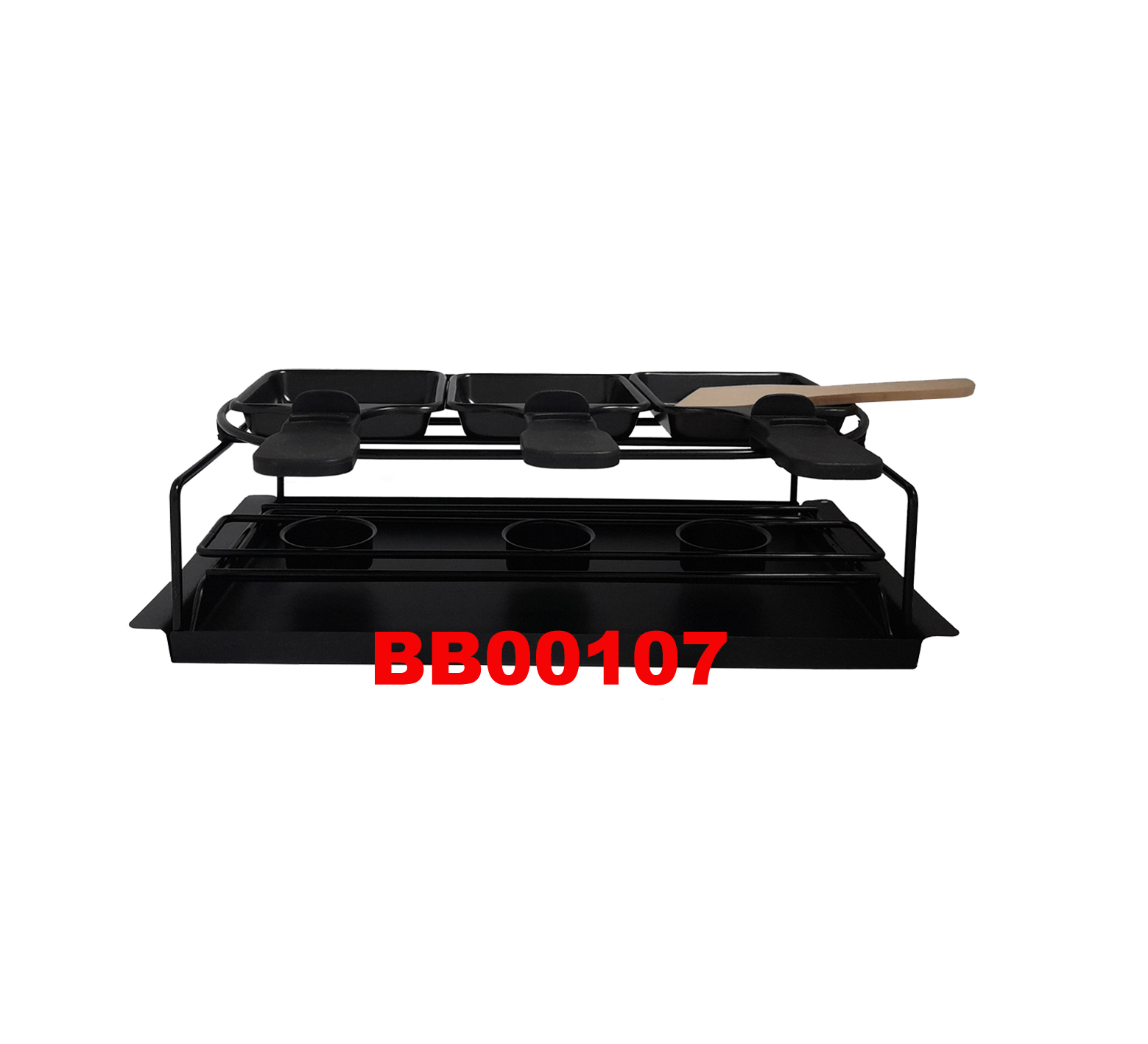 15 PCS (2 in 1) CAST IRON GRILL & RACLETTE SET