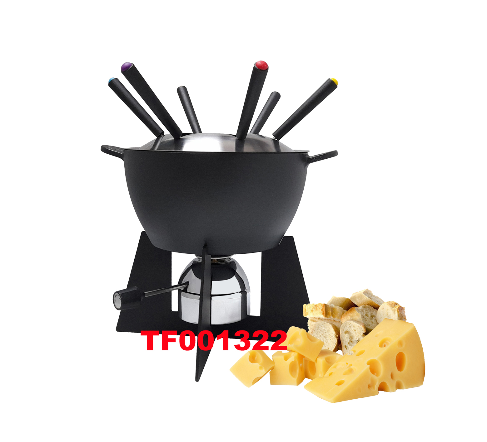 10 PCS DELUXE CAST IRON FONDUE SET