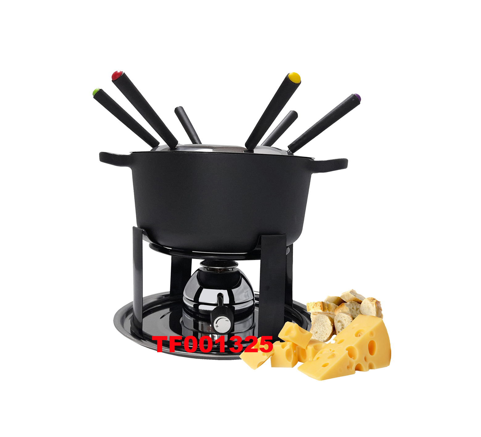 11 PCS CAST IRON FONDUE SET