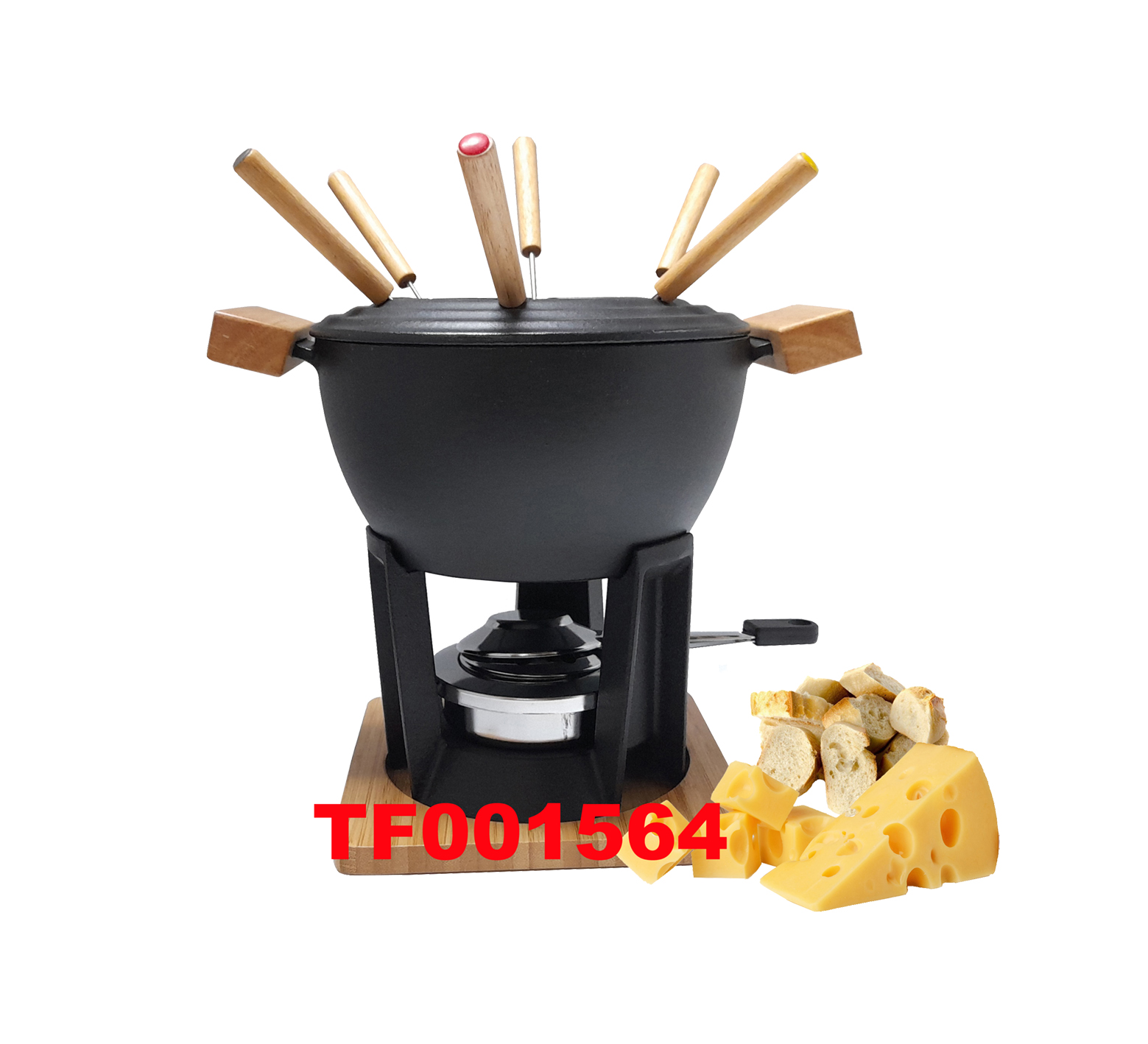 11 PCS CAST IRON FONDUE SET