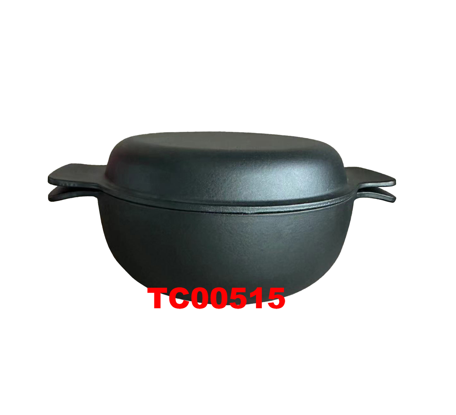 2 IN 1 CAST IRON ROUND ENAMELED CASSEROLE／GRIDDLE
