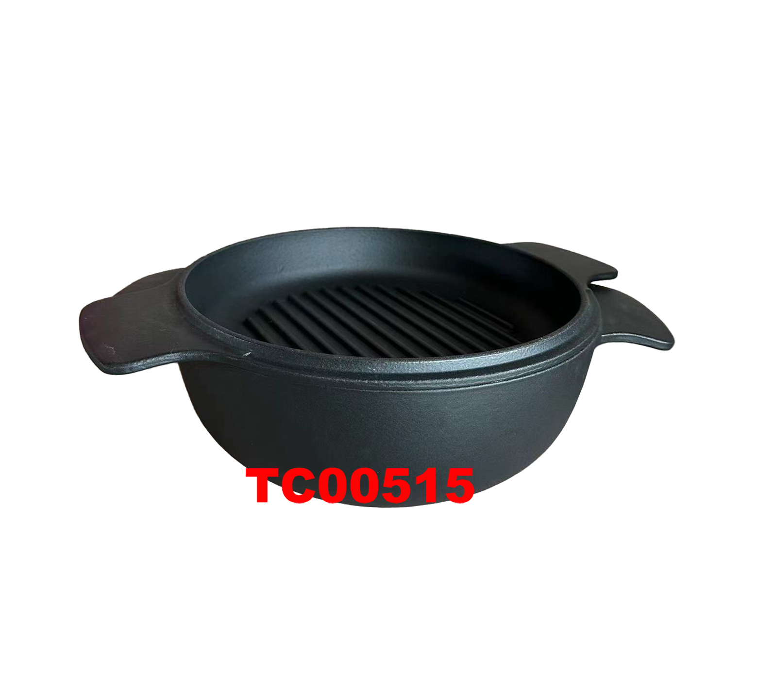 2 IN 1 CAST IRON ROUND ENAMELED CASSEROLE／GRIDDLE