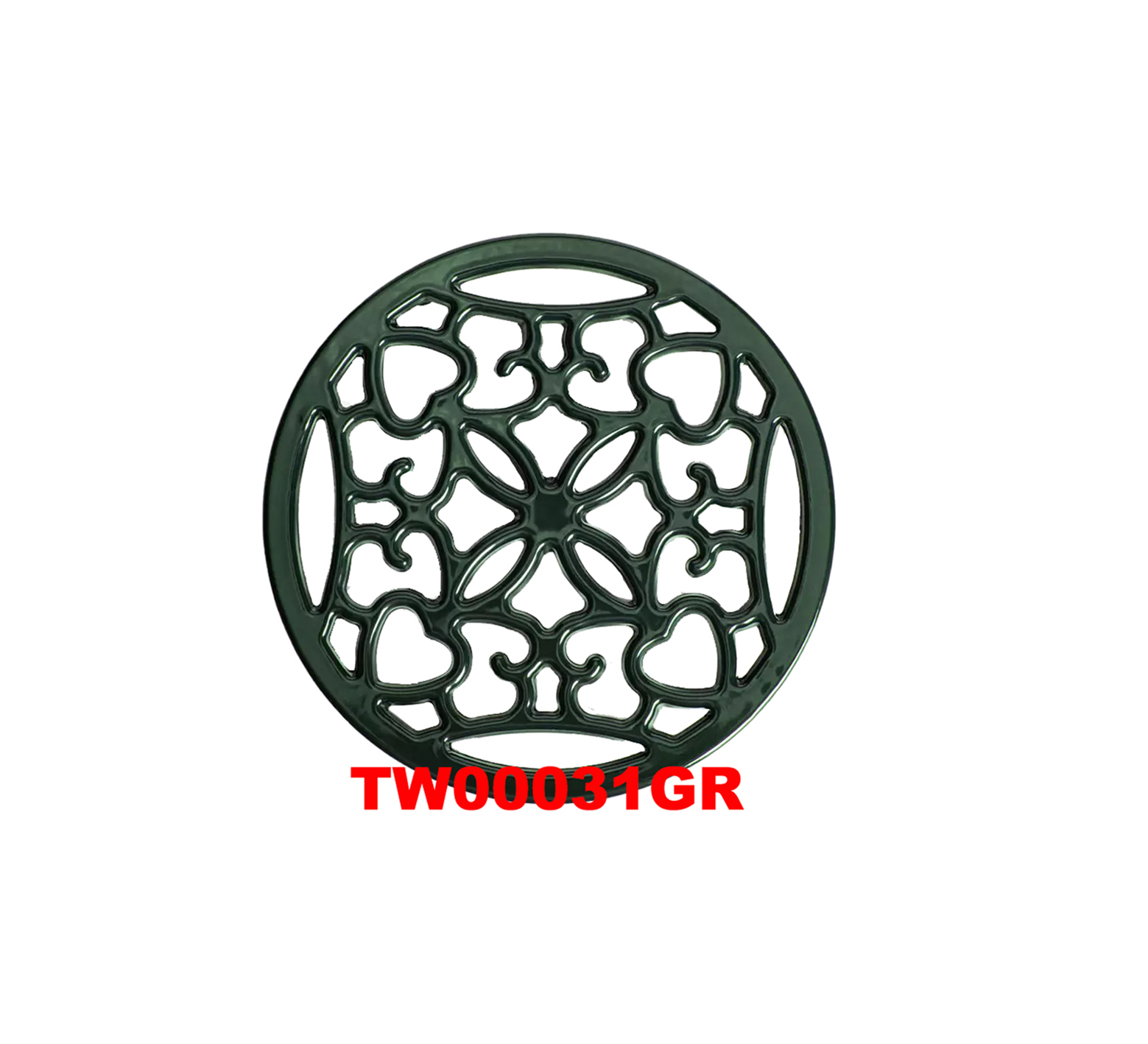 CAST IRON ENAMELED ROUND TRIVET