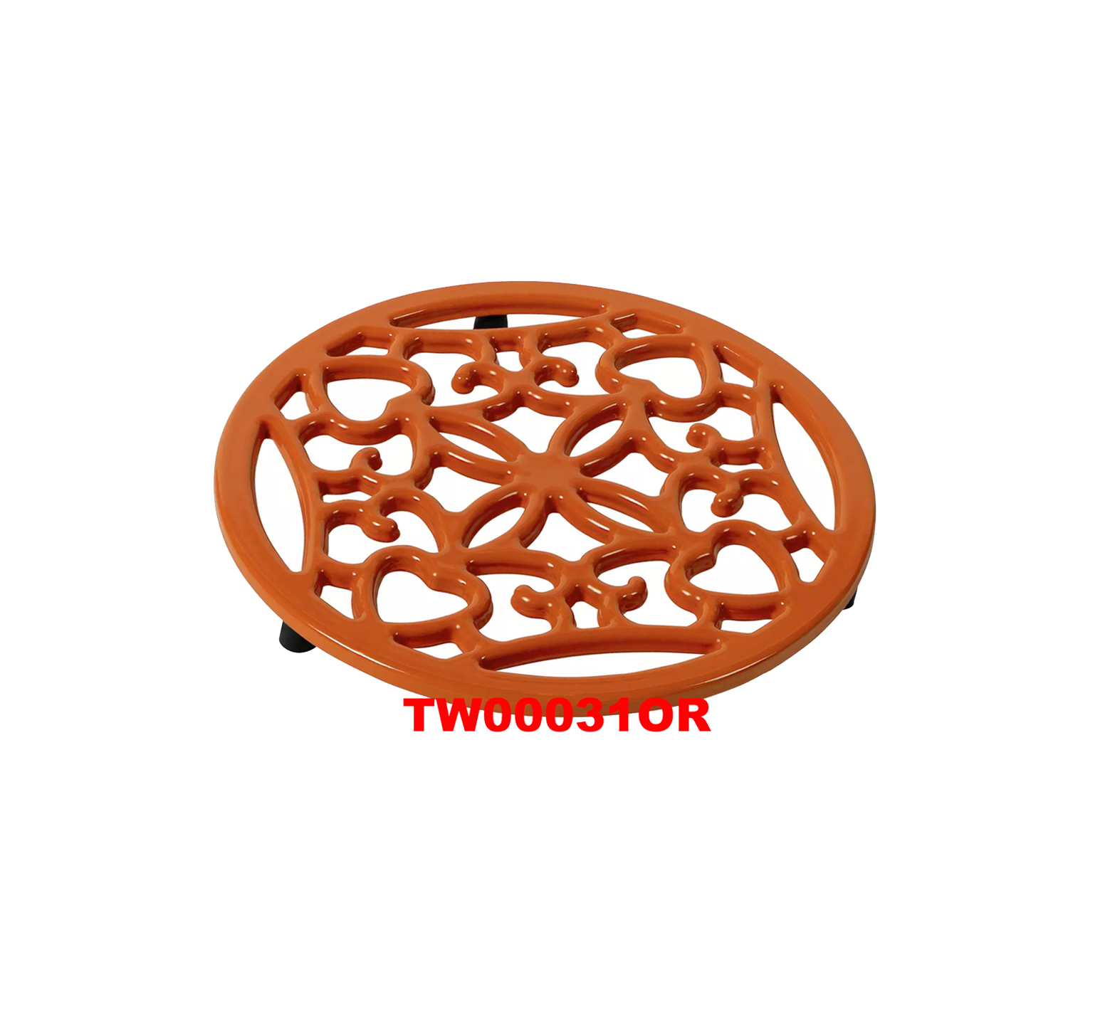CAST IRON ENAMELED ROUND TRIVET