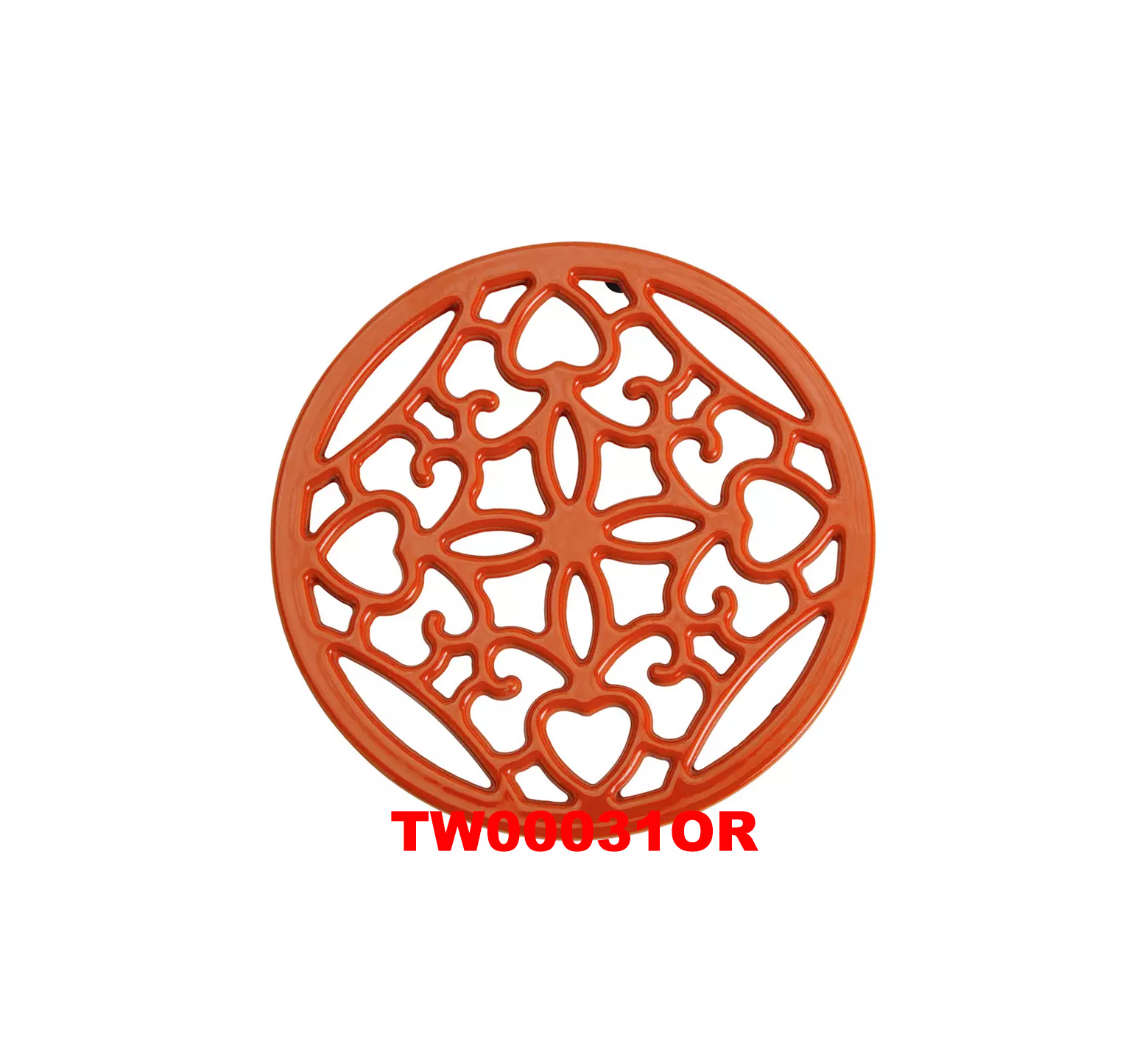 CAST IRON ENAMELED ROUND TRIVET