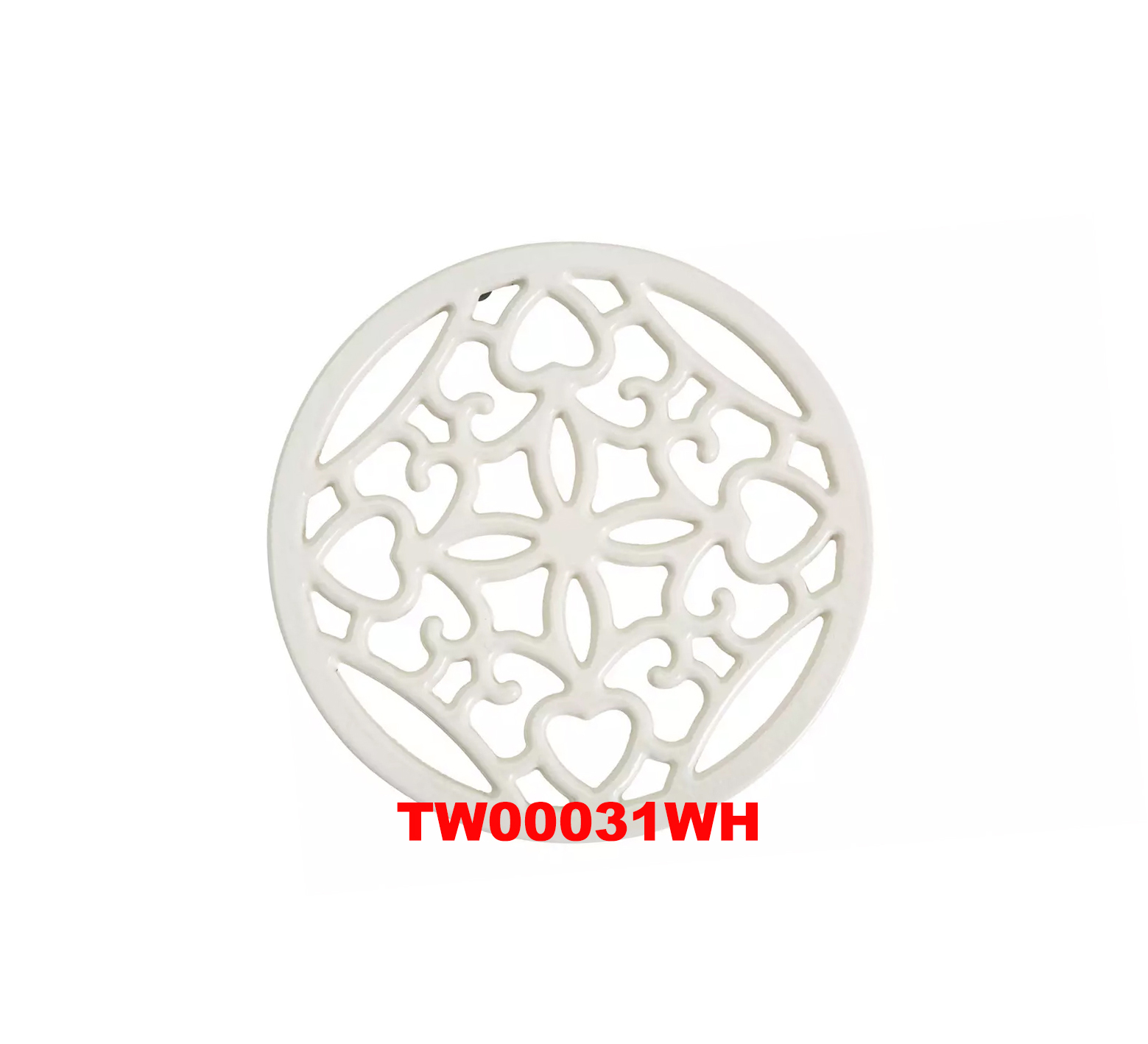 CAST IRON ENAMELED ROUND TRIVET