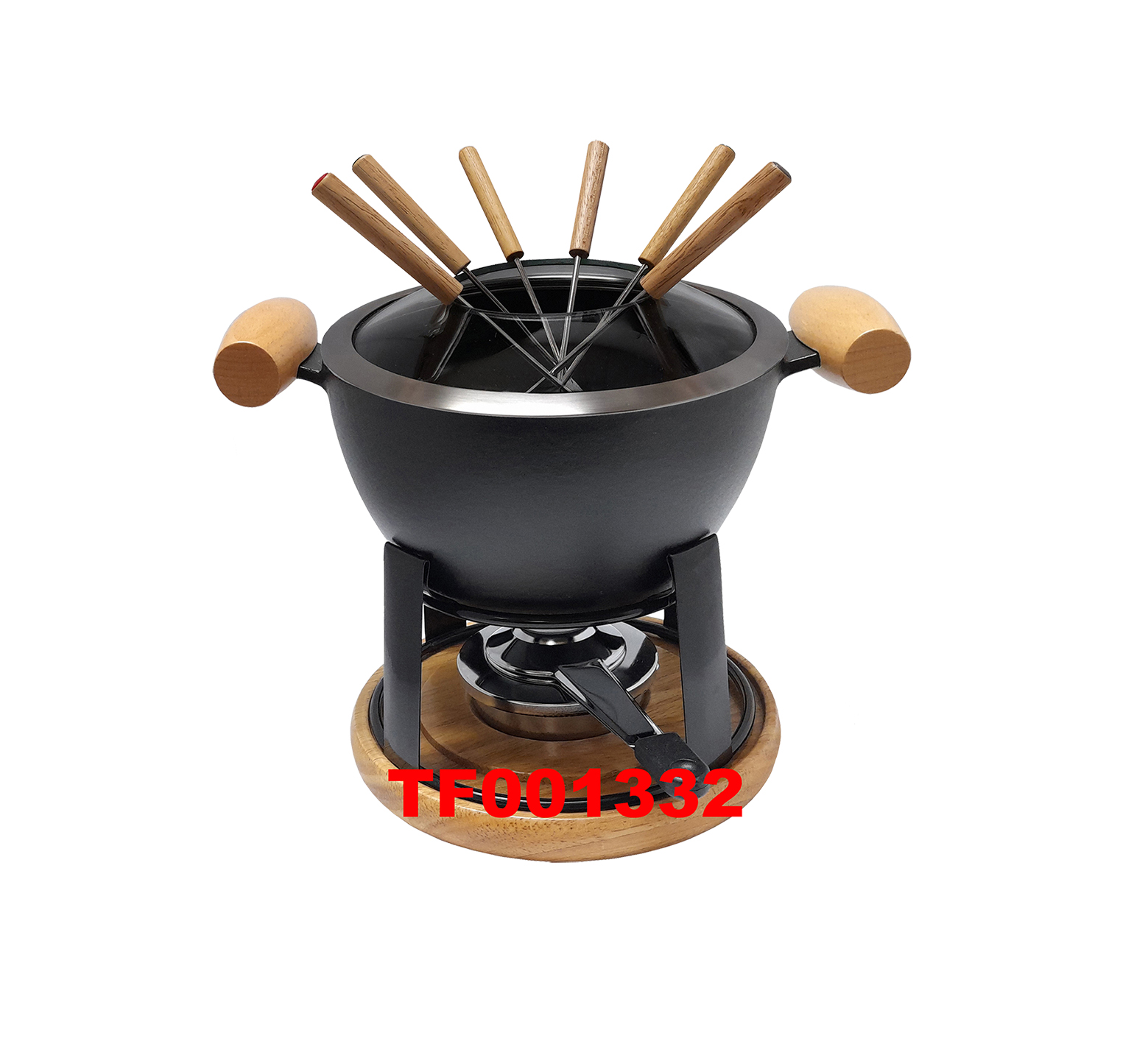 12 PCS CAST IRON FONDUE & BAKER SET