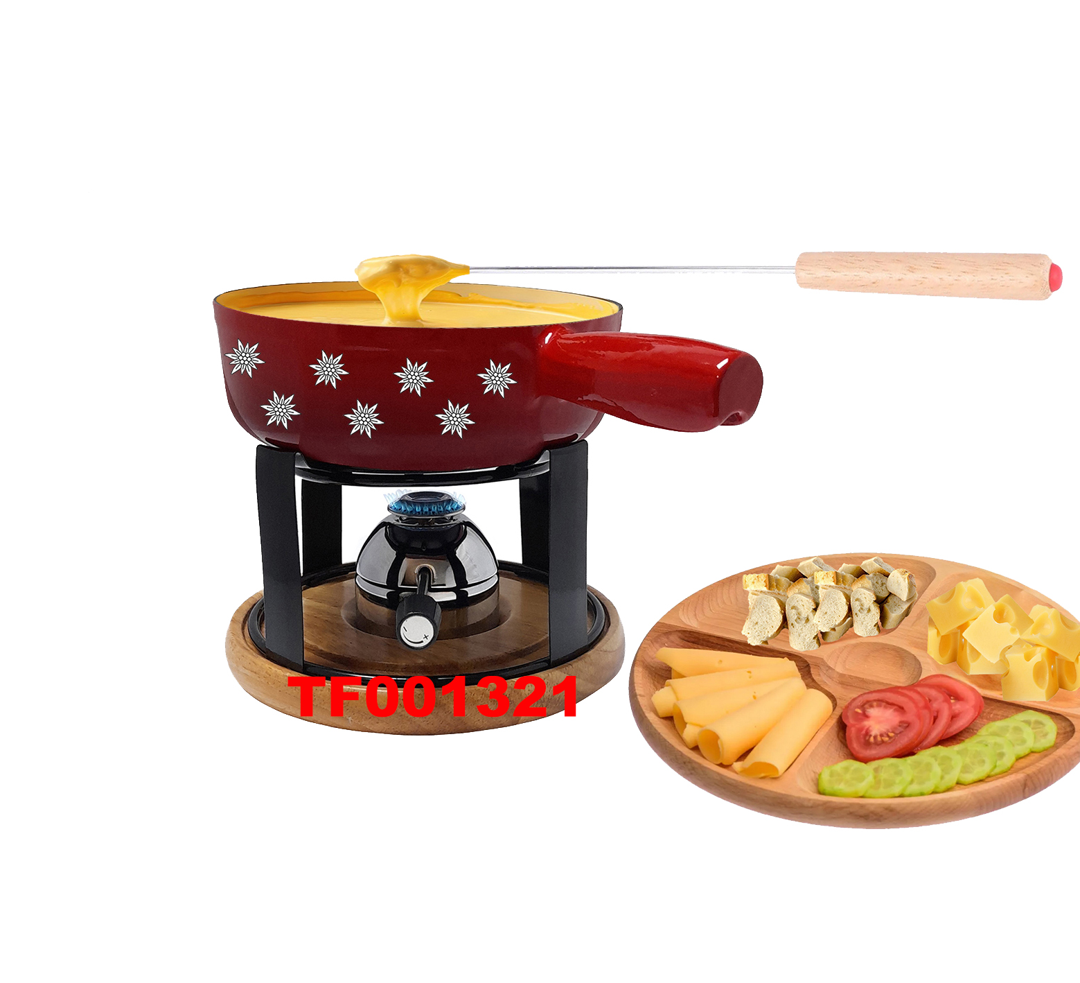 10 PCS CAST IRON CHEESE FONDUE SET