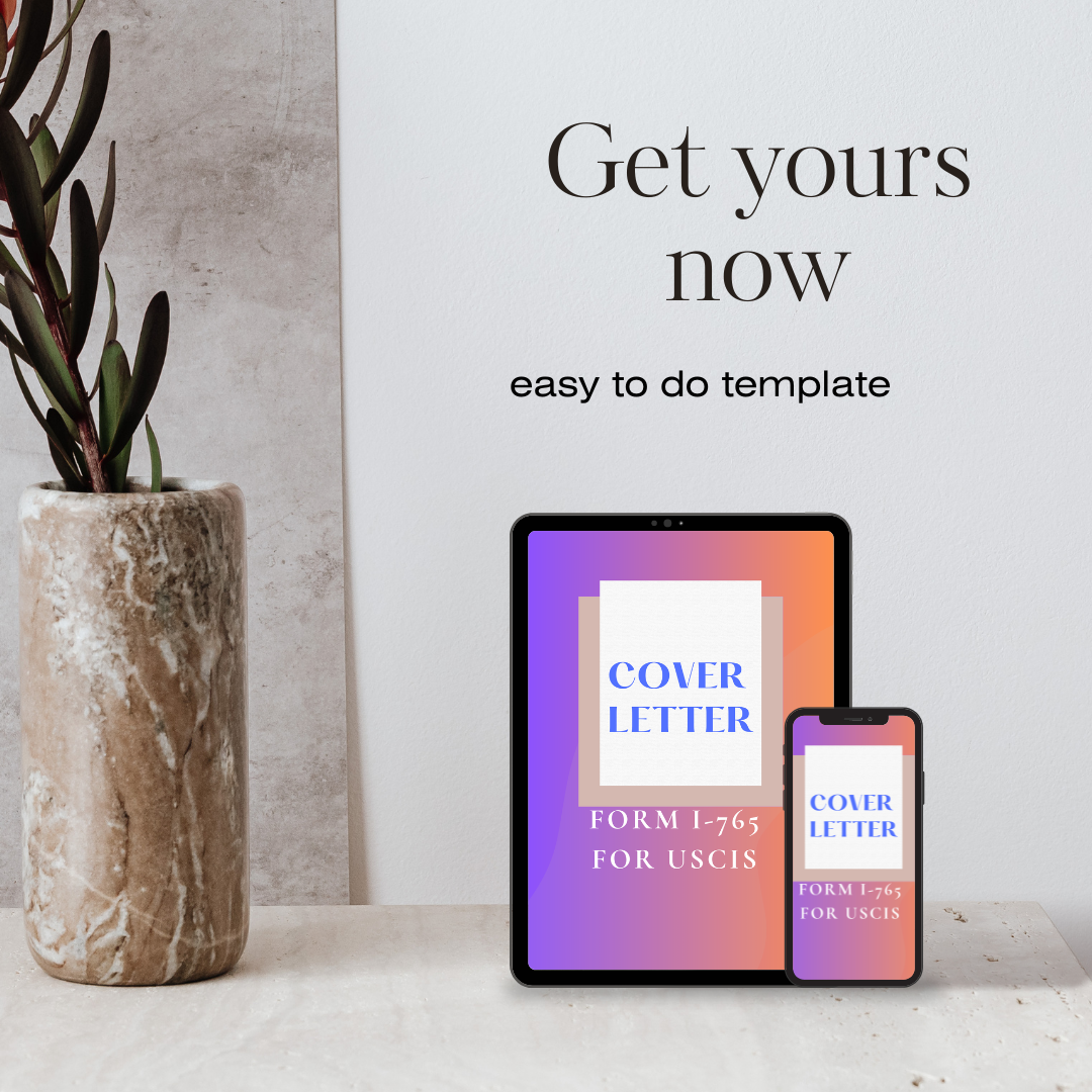 Form I-765 Employment Authorization Cover Letter