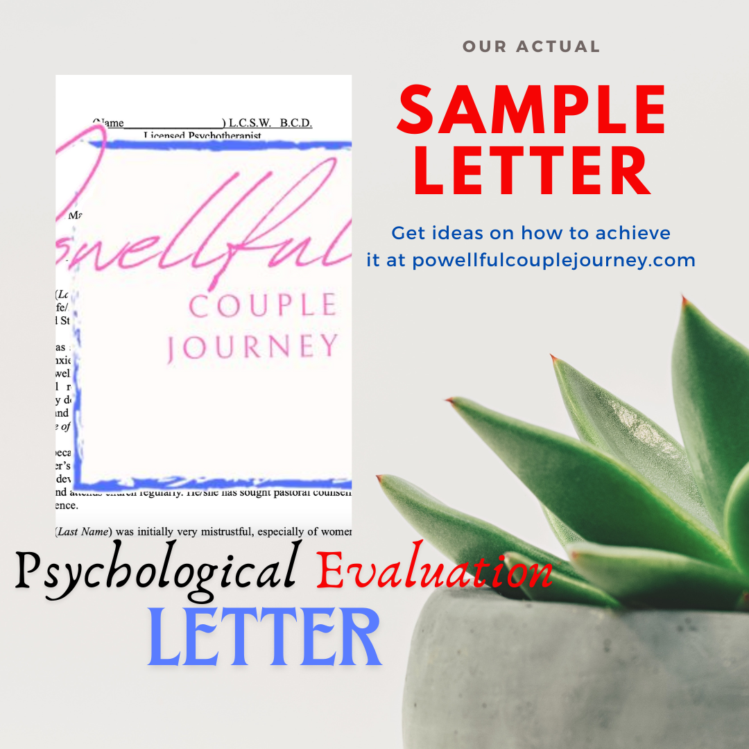Psychological Evaluation Sample Letter from our Licensed Psychotherapist