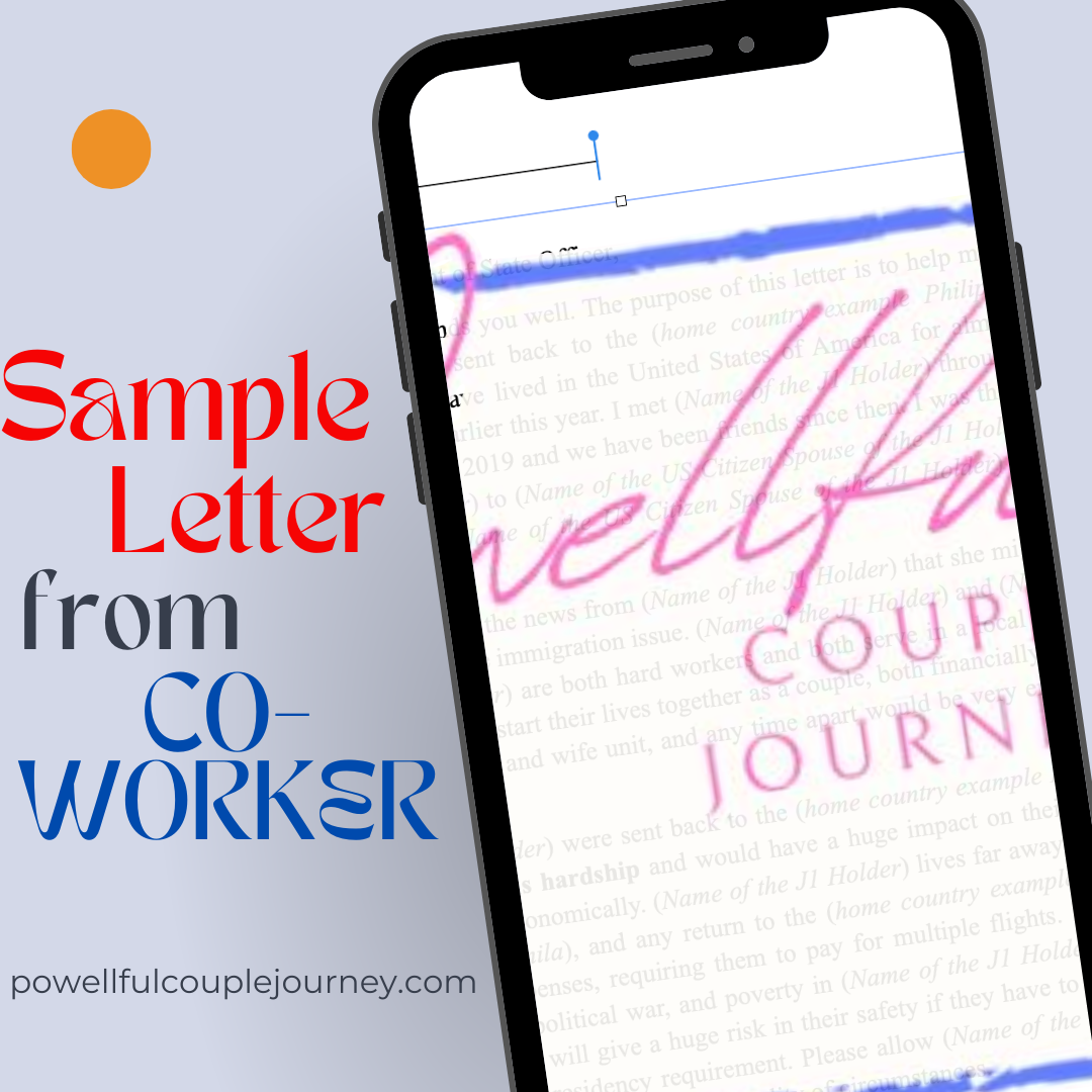 Co-Worker Sample Letter for DS 3035 and Form I-612 supporting documents