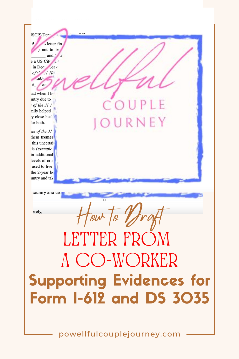 Co-Worker Sample Letter for DS 3035 and Form I-612 supporting documents