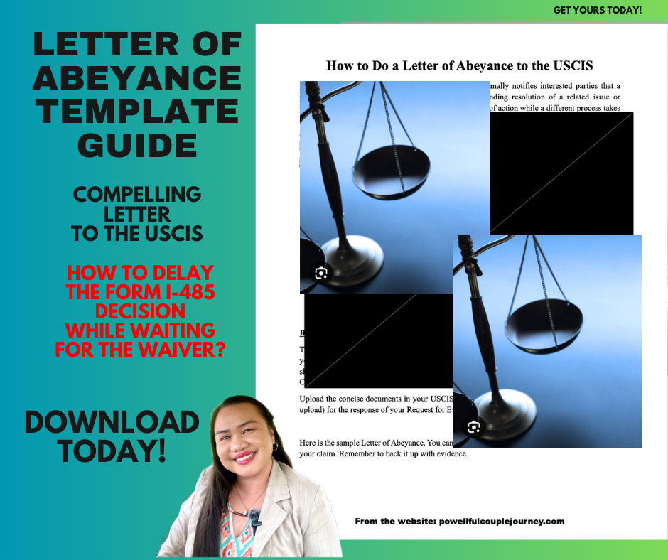 Letter of Abeyance to the USCIS Template Guide 