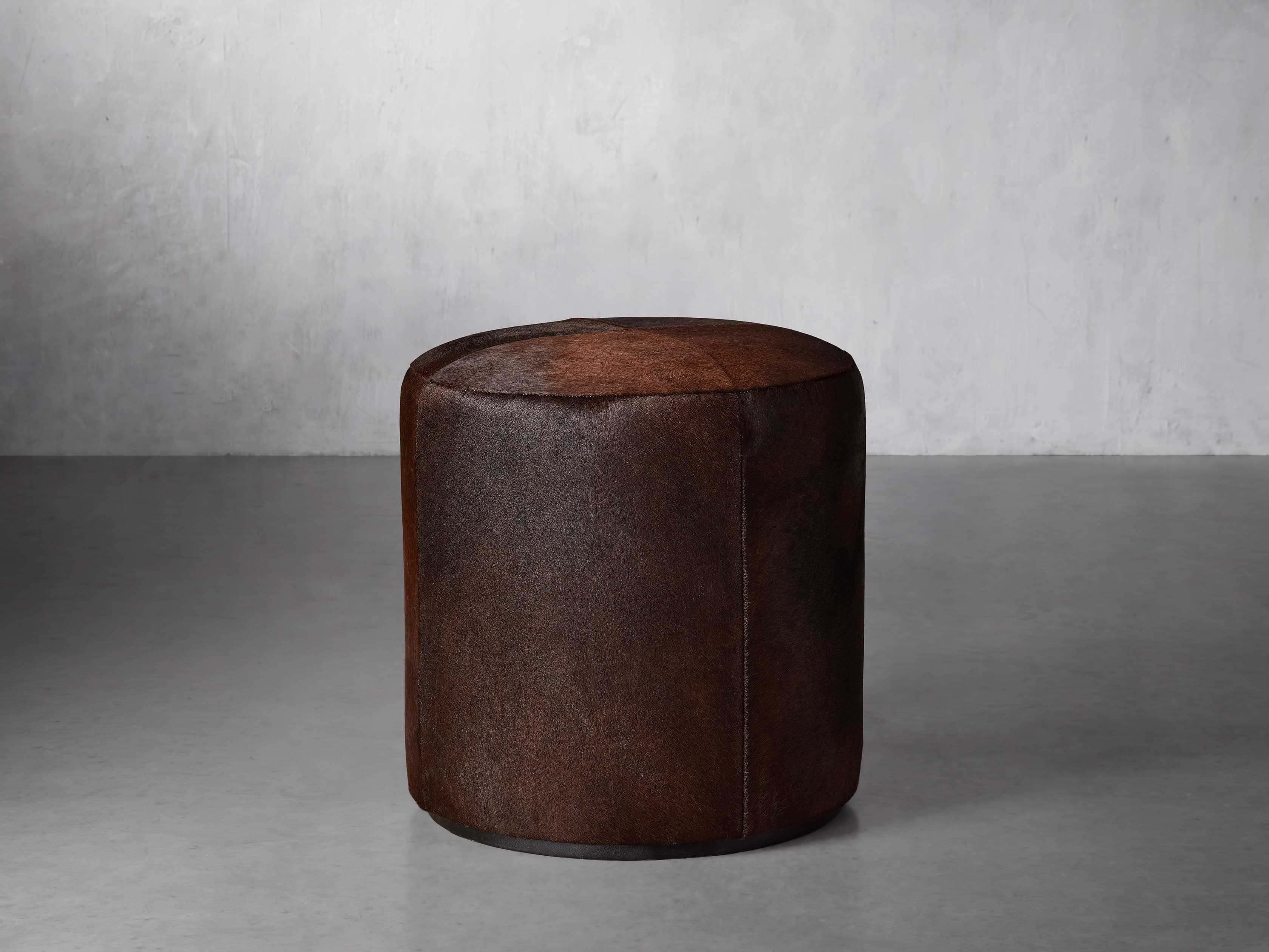 Hide Round Pouf