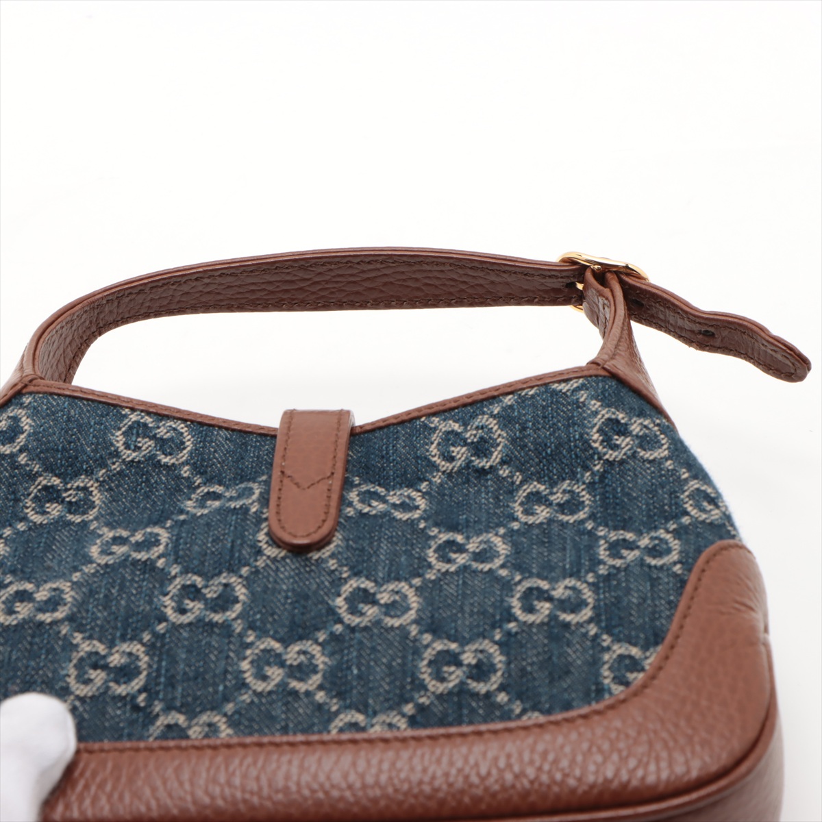 Gucci Jackie Denim & Leather Shoulder Bag