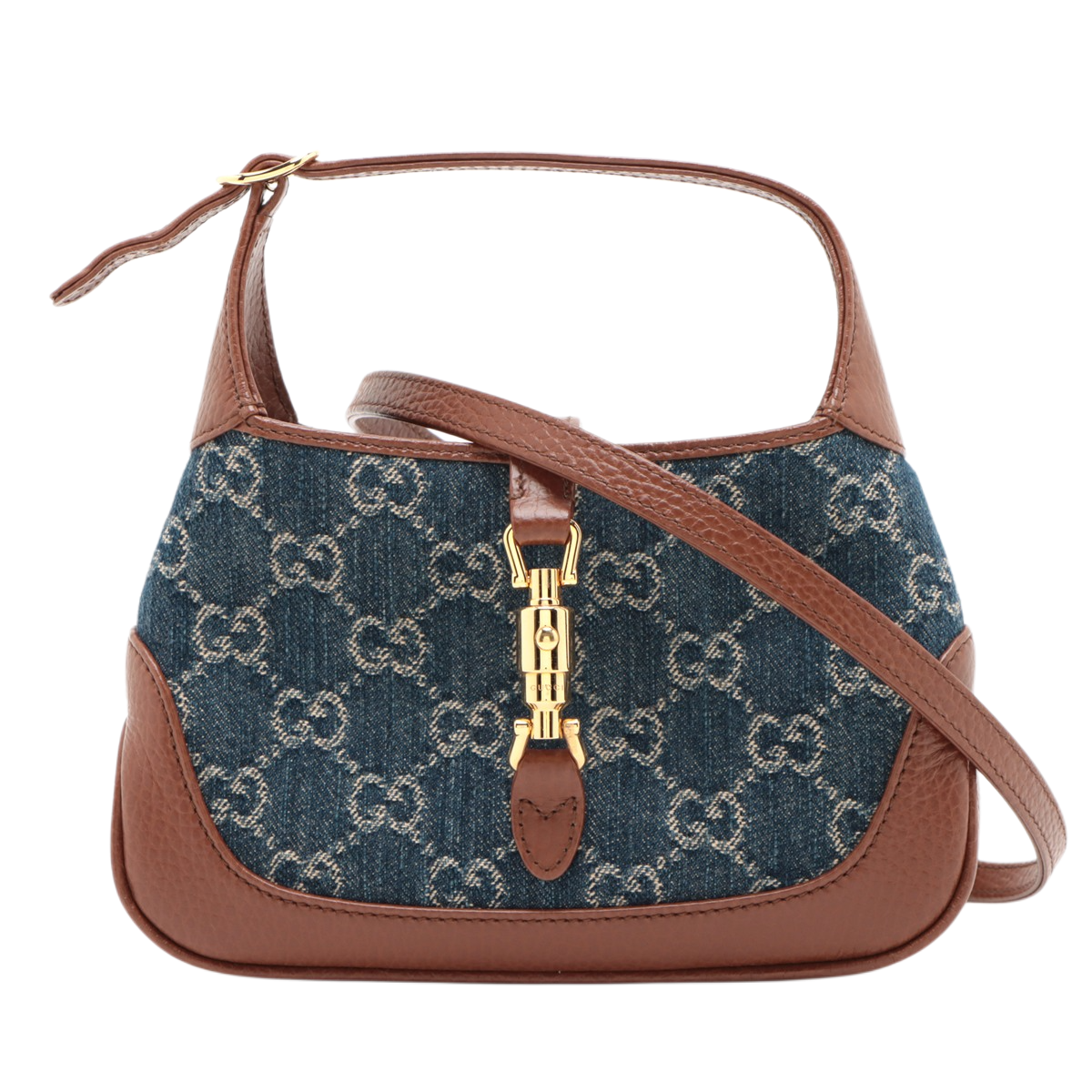 Gucci Jackie Denim & Leather Shoulder Bag
