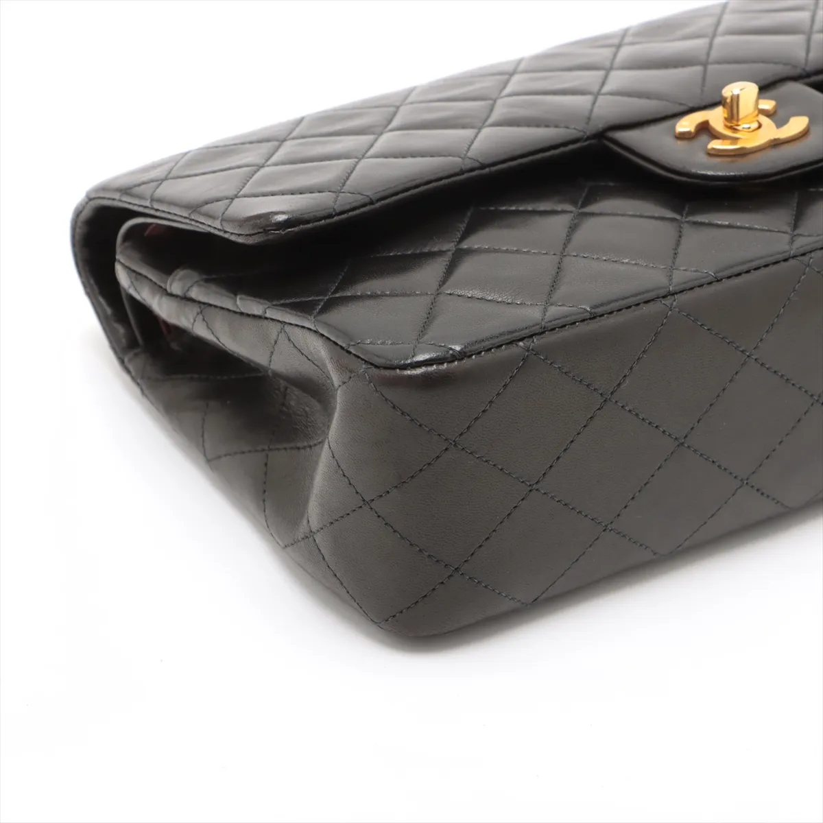 90s Chanel Bordeaux Lambskin Medium Classic Double Flap with 24K GHW