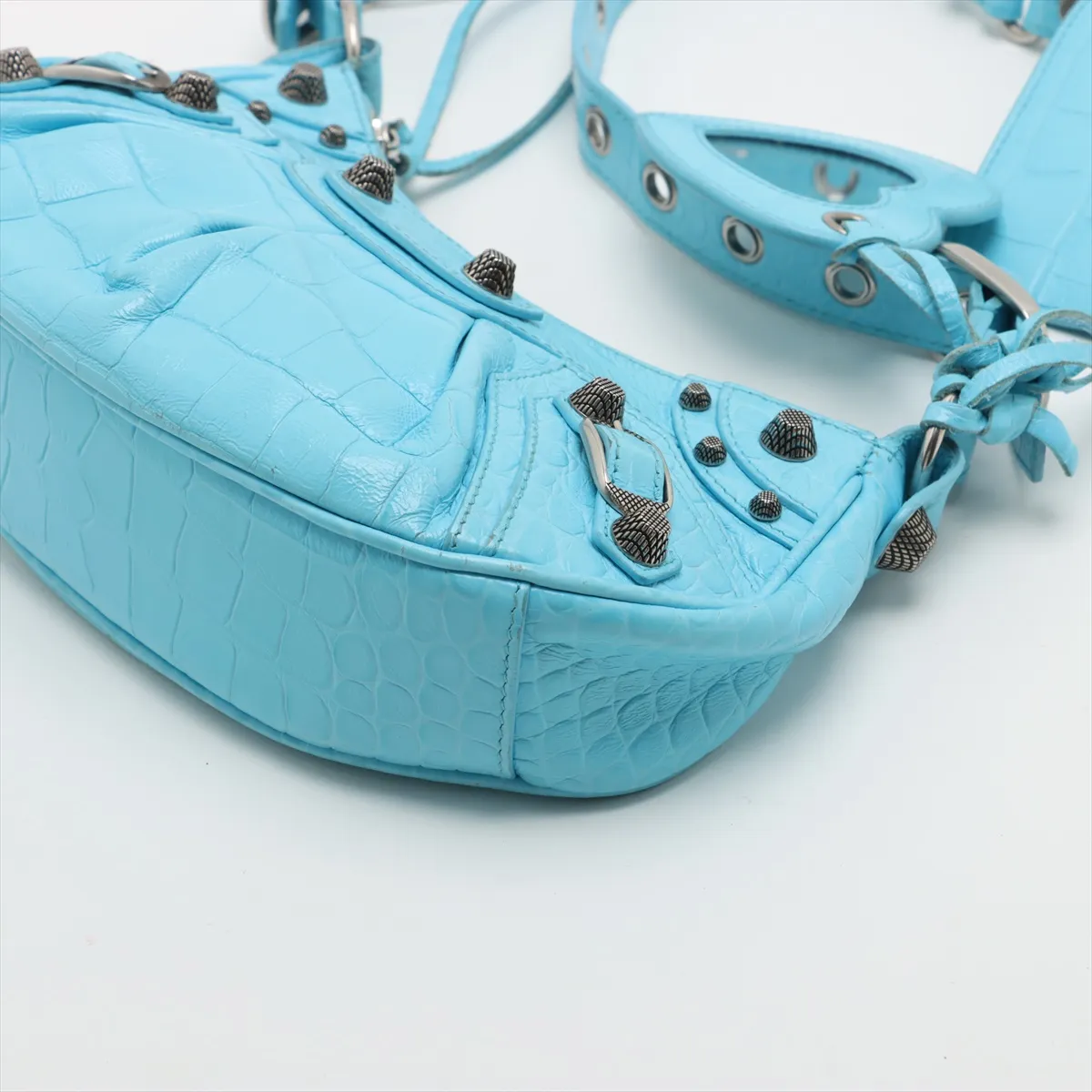 Balenciaga Le Cagole Blue Croc XS 