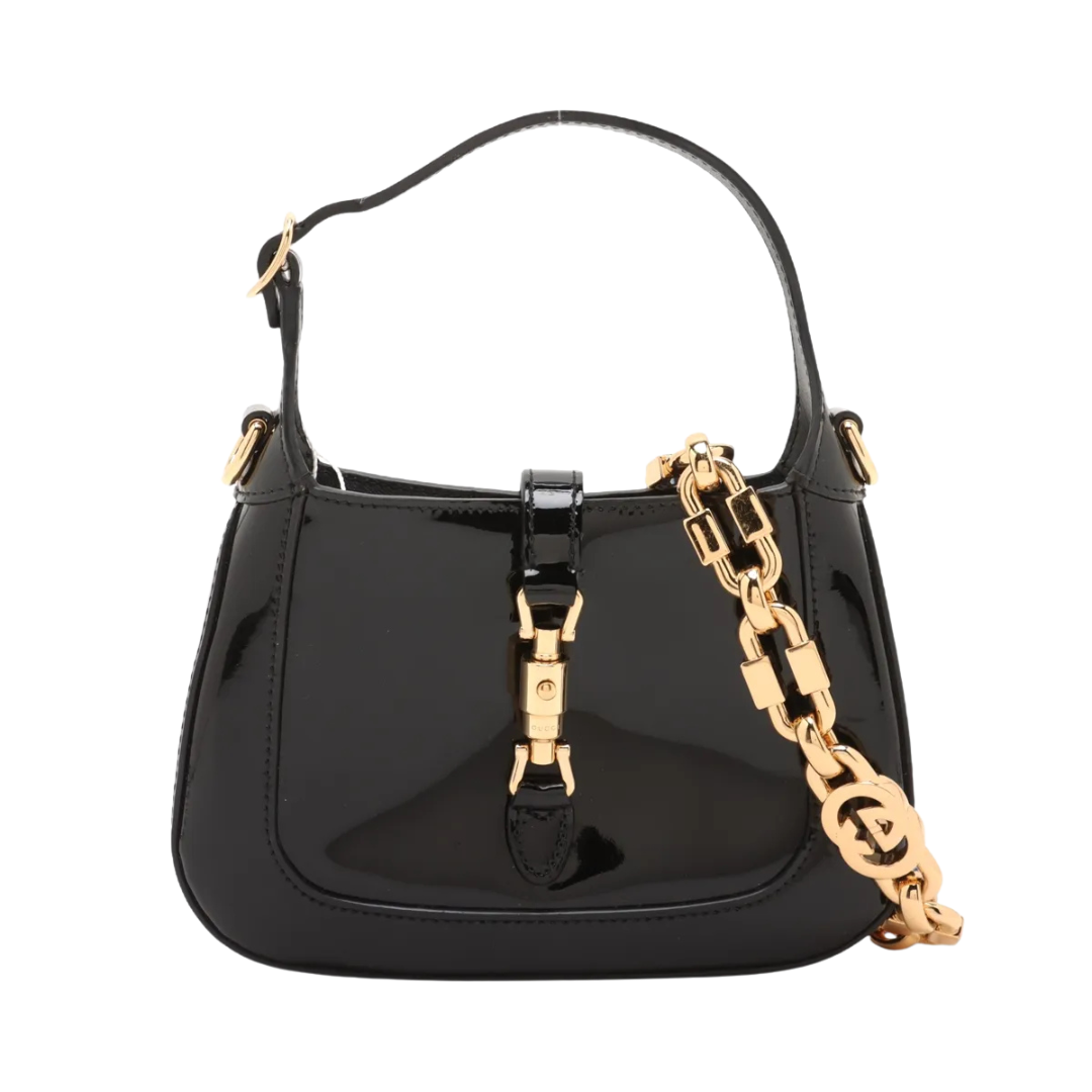 RARE Gucci Black Patent Leather Mini Jackie