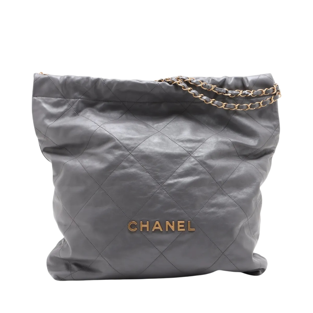 Chanel 22 Shiny Calfskin & Gold-Tone Metal
