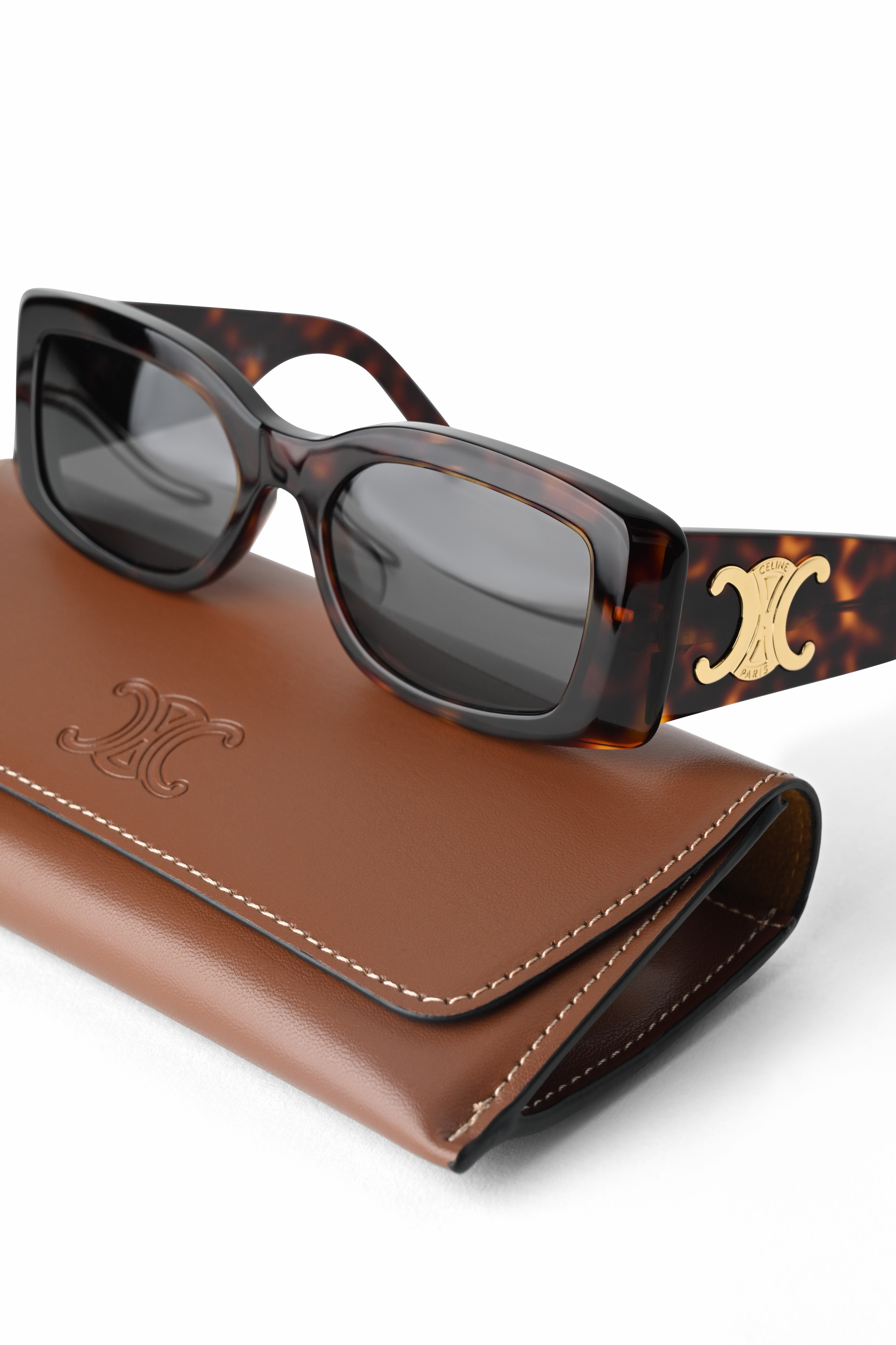 Celine Triomphe XL 01 Red Havana Sunglasses