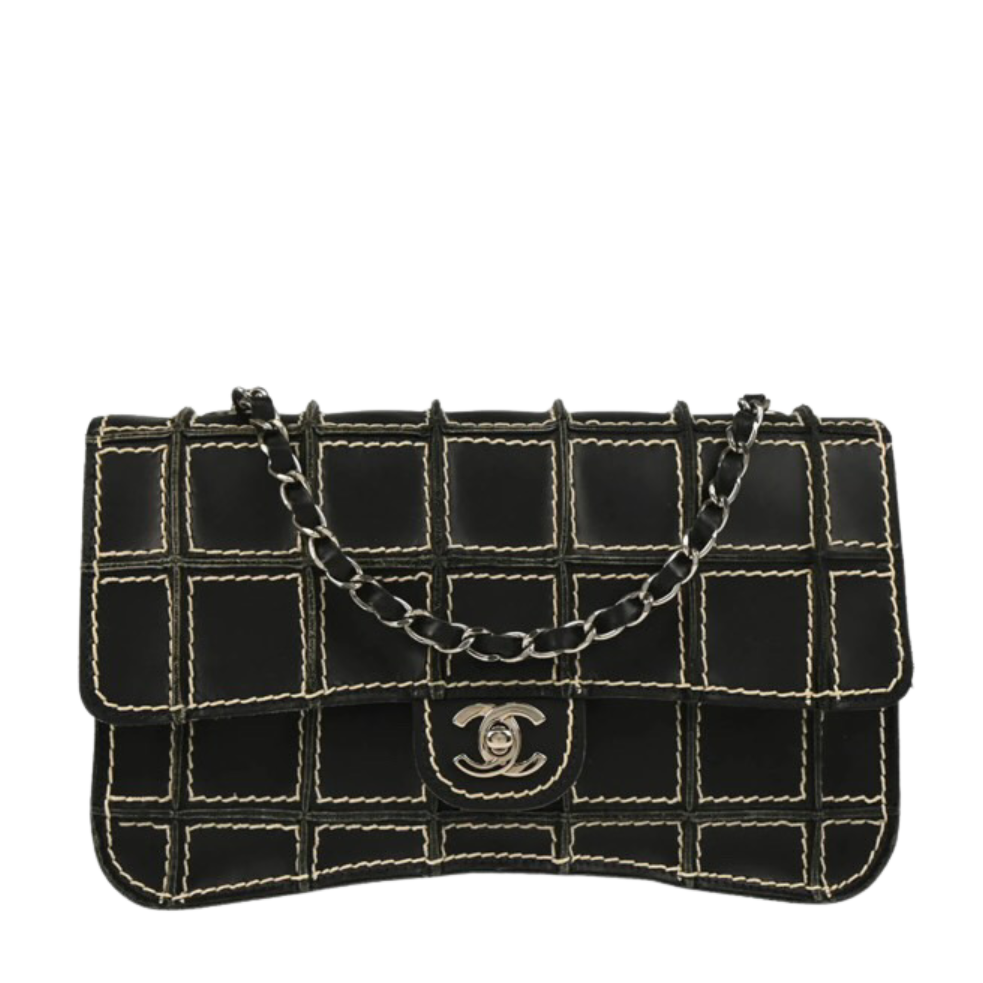 2000s Chanel Contrast Stitch Flap Bag
