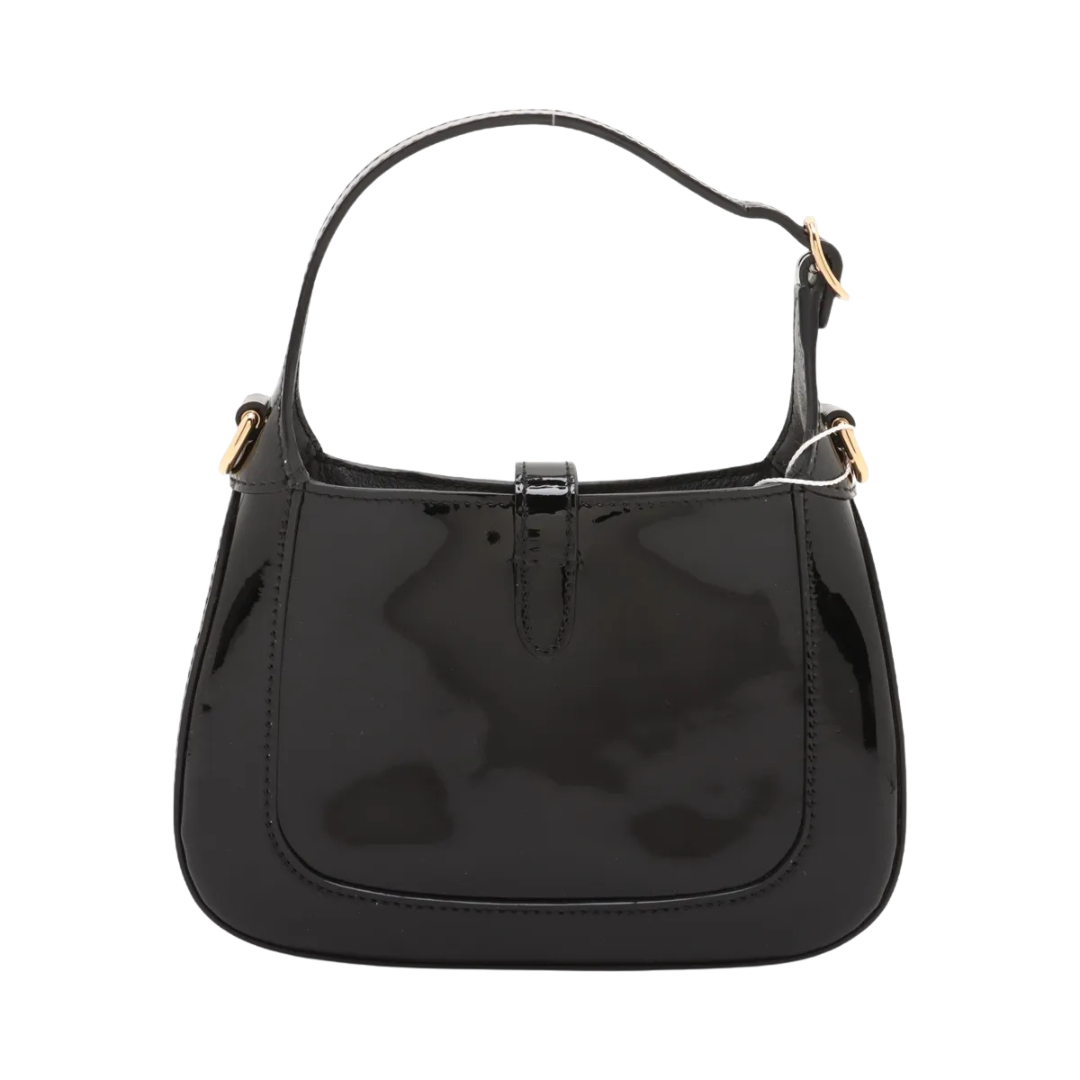 RARE Gucci Black Patent Leather Mini Jackie