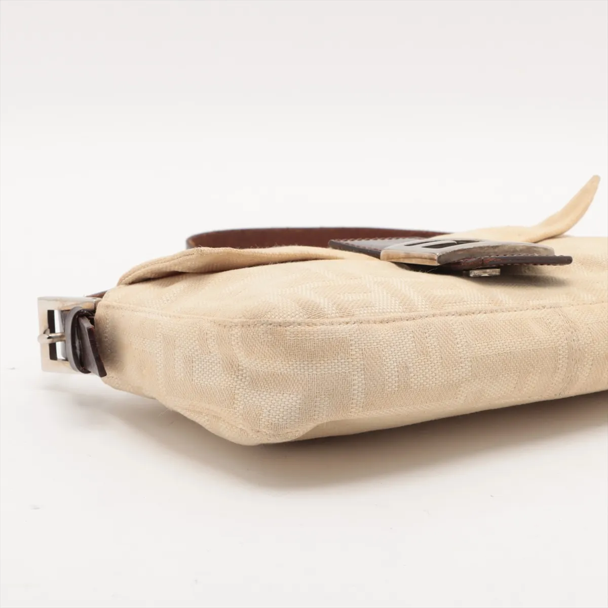 Vintage Fendi Cream Zucchino Baguette Shoulder Bag