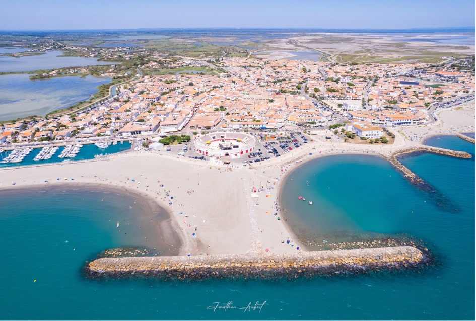 Vue Aérienne des Plages des Saintes-Maries-de-la-Mer