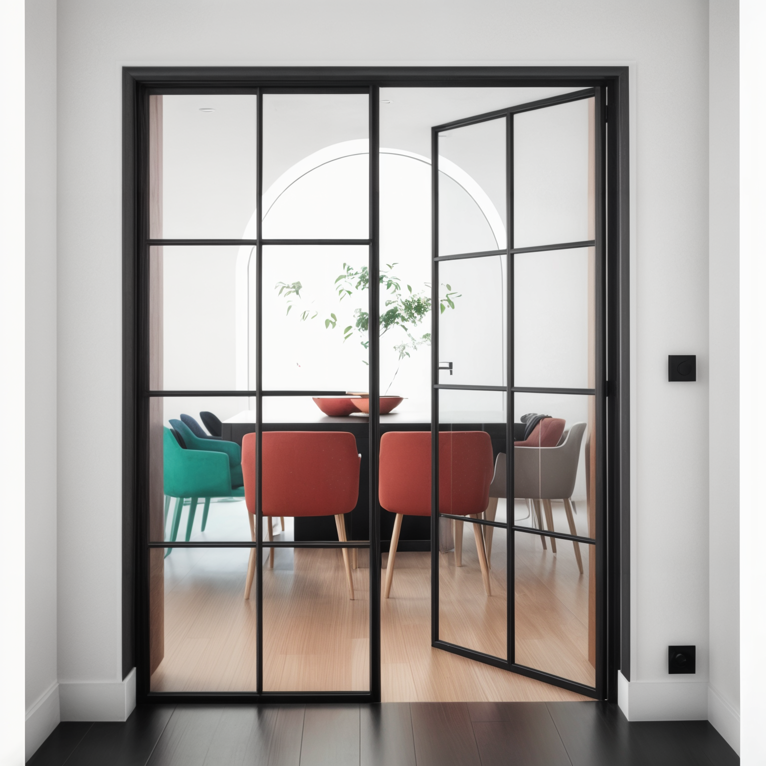 Puerta de Hierro Abatible + Fijo | Acristalado
