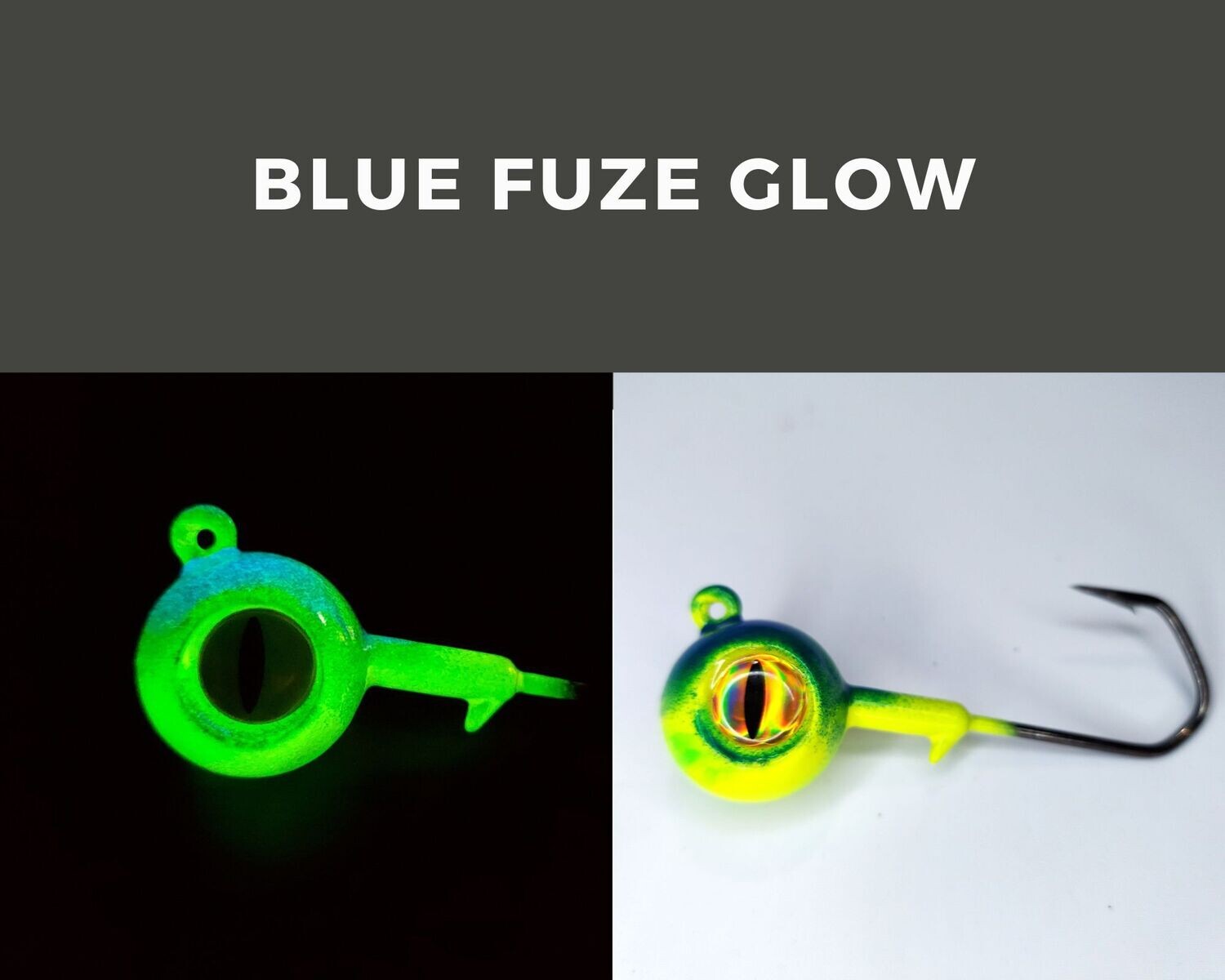 Barbarian Big Eye Ball Jig Blue Fuze Glow