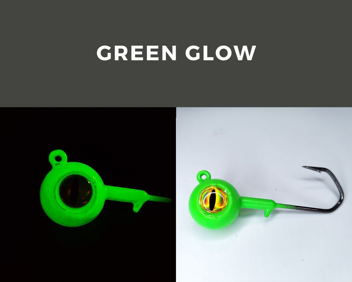 Barbarian Big Eye Ball Jig Green Glow