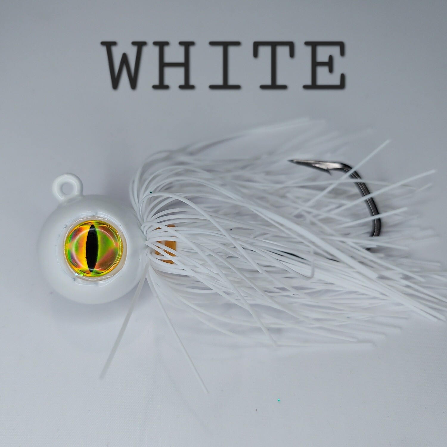 Skirted Barbarian Big Eye Jig White
